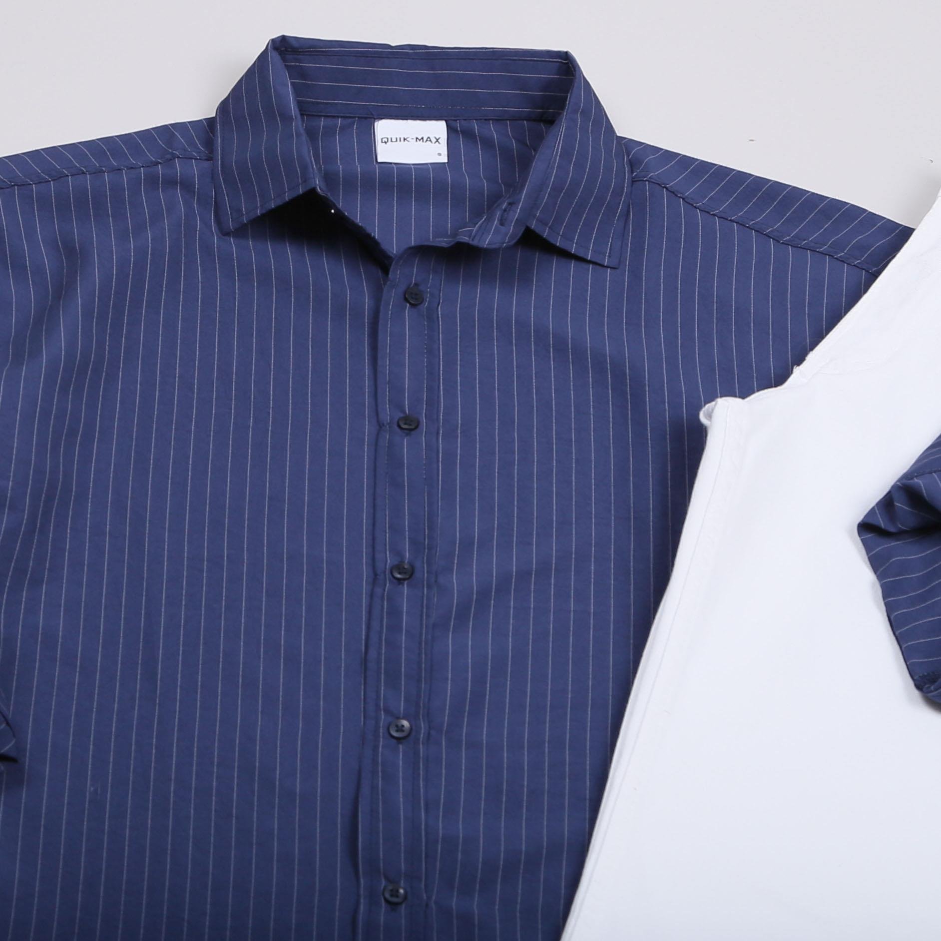 Lacivert Çizgili Gömlek Pantolon Ayakkabı Kombin