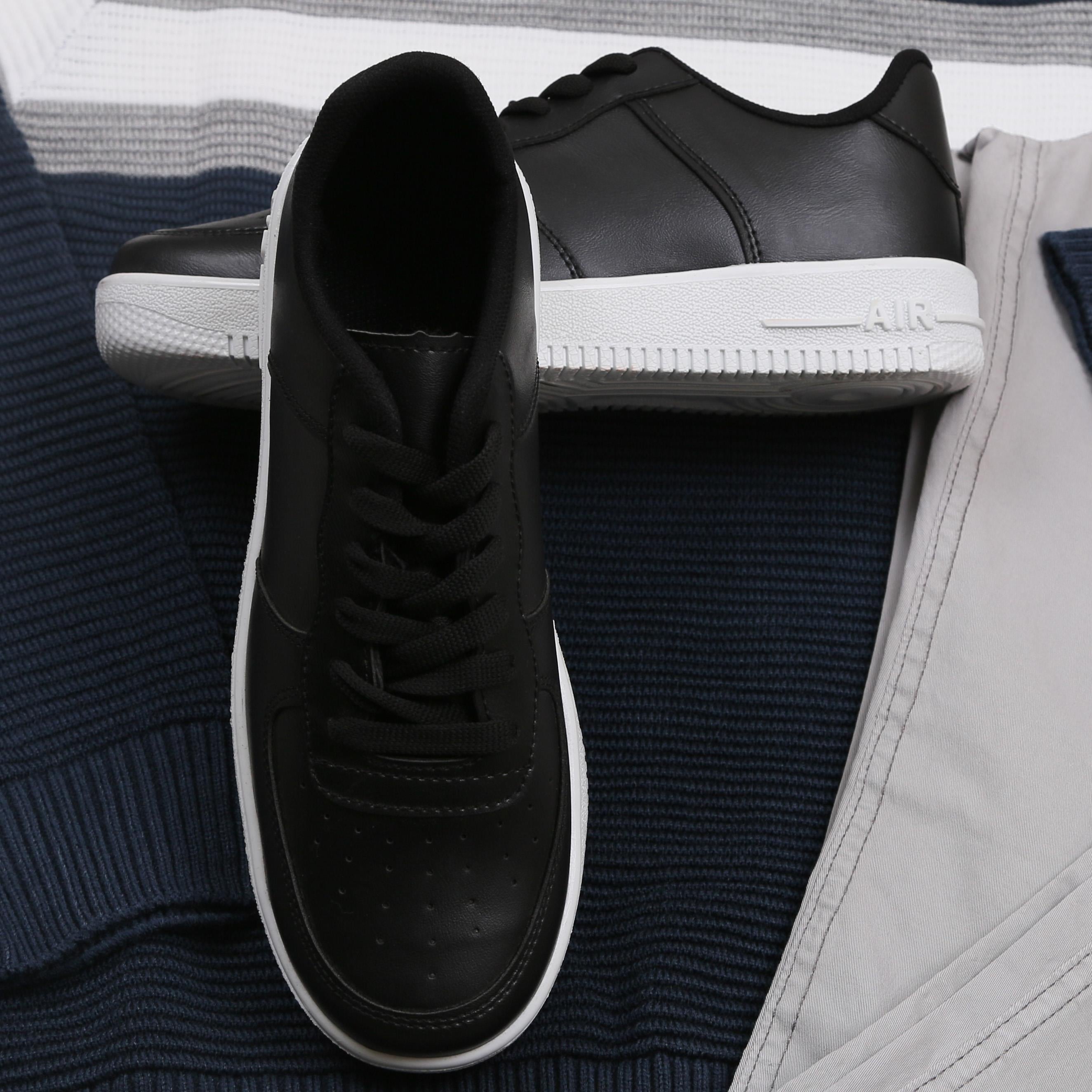 Lacivert Çizgili Kazak Pantolon Ayakkabı Kombini