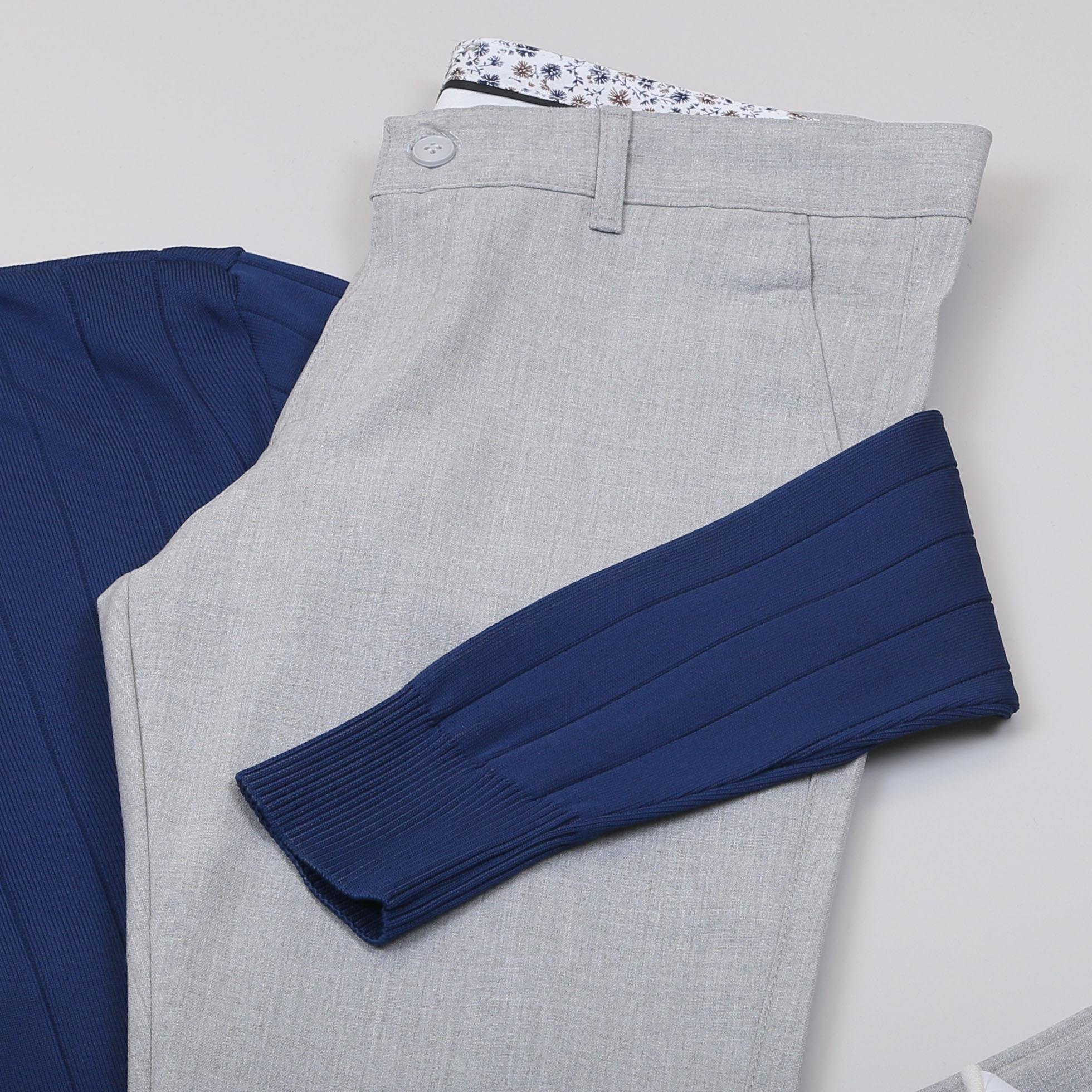 Lacivert Çizgili Triko Polo Yaka Pantolon Ayakkabı Kombin