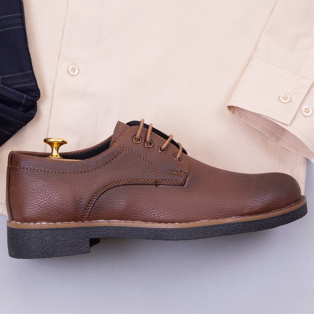 Lacivert Ekoseli Pantolon Gömlek Ayakkabı Kombin