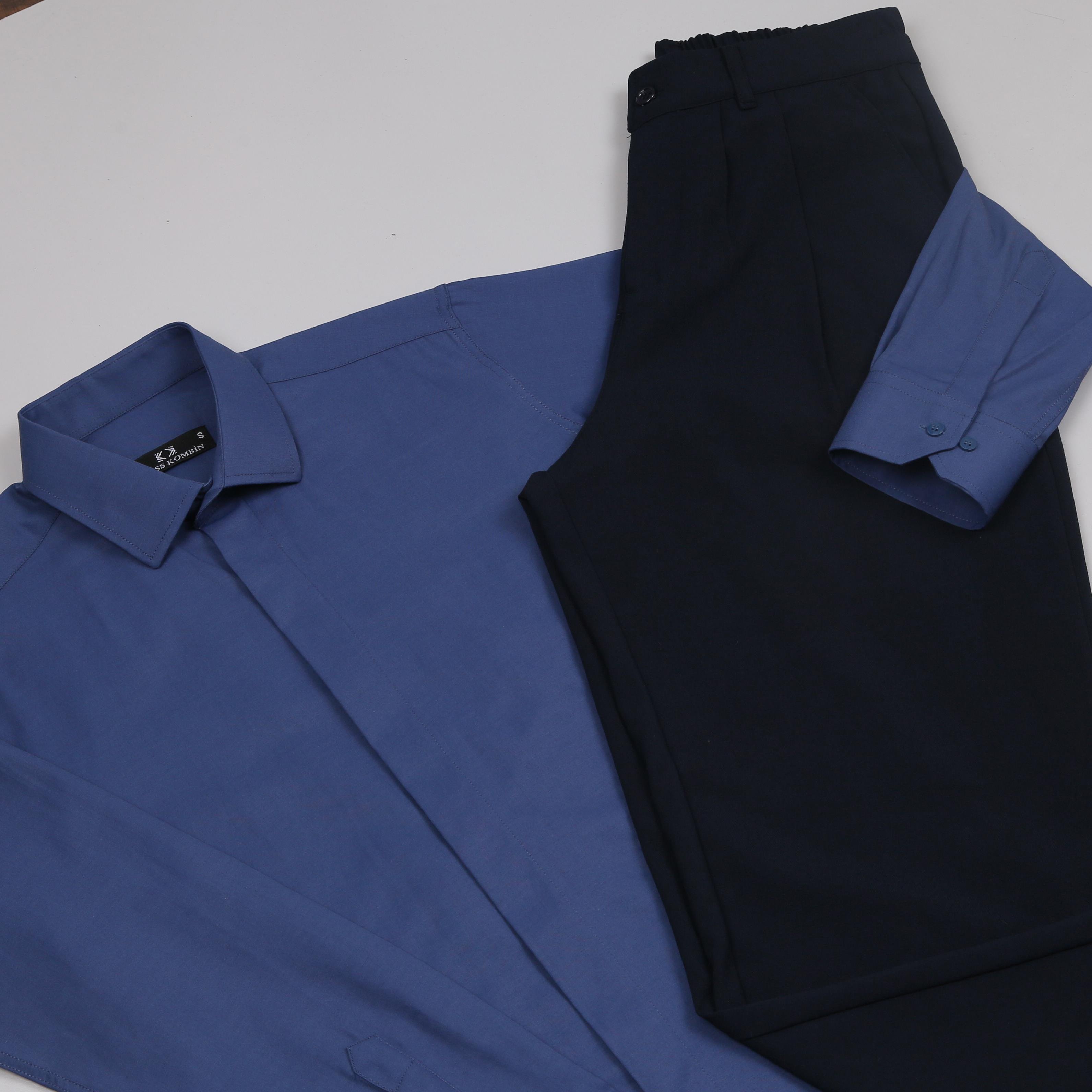 Lacivert  Gömlek Baggy Lacivert kumaş Pantolon