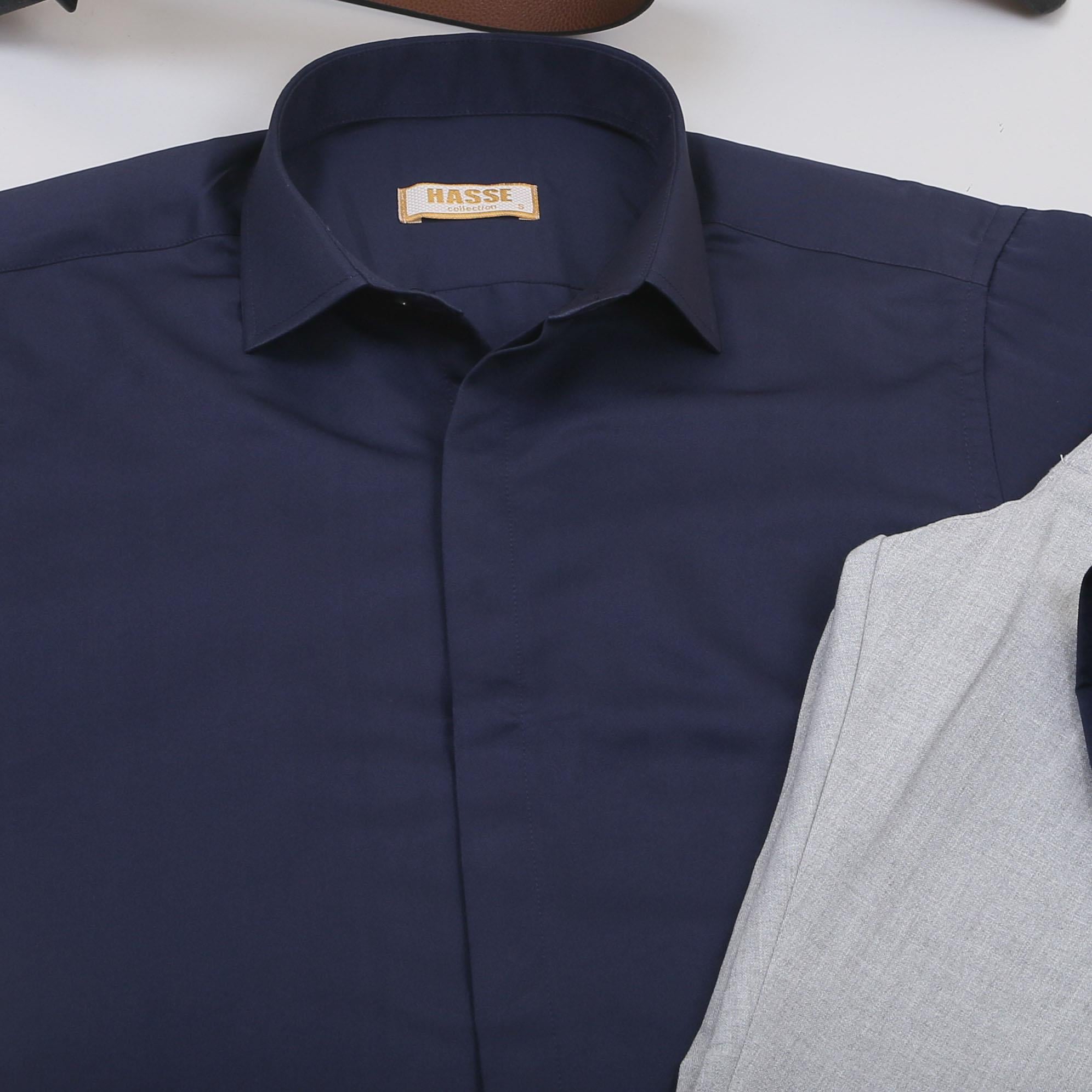 Lacivert Gömlek Gri Pantolon Ayakkabı Kombin