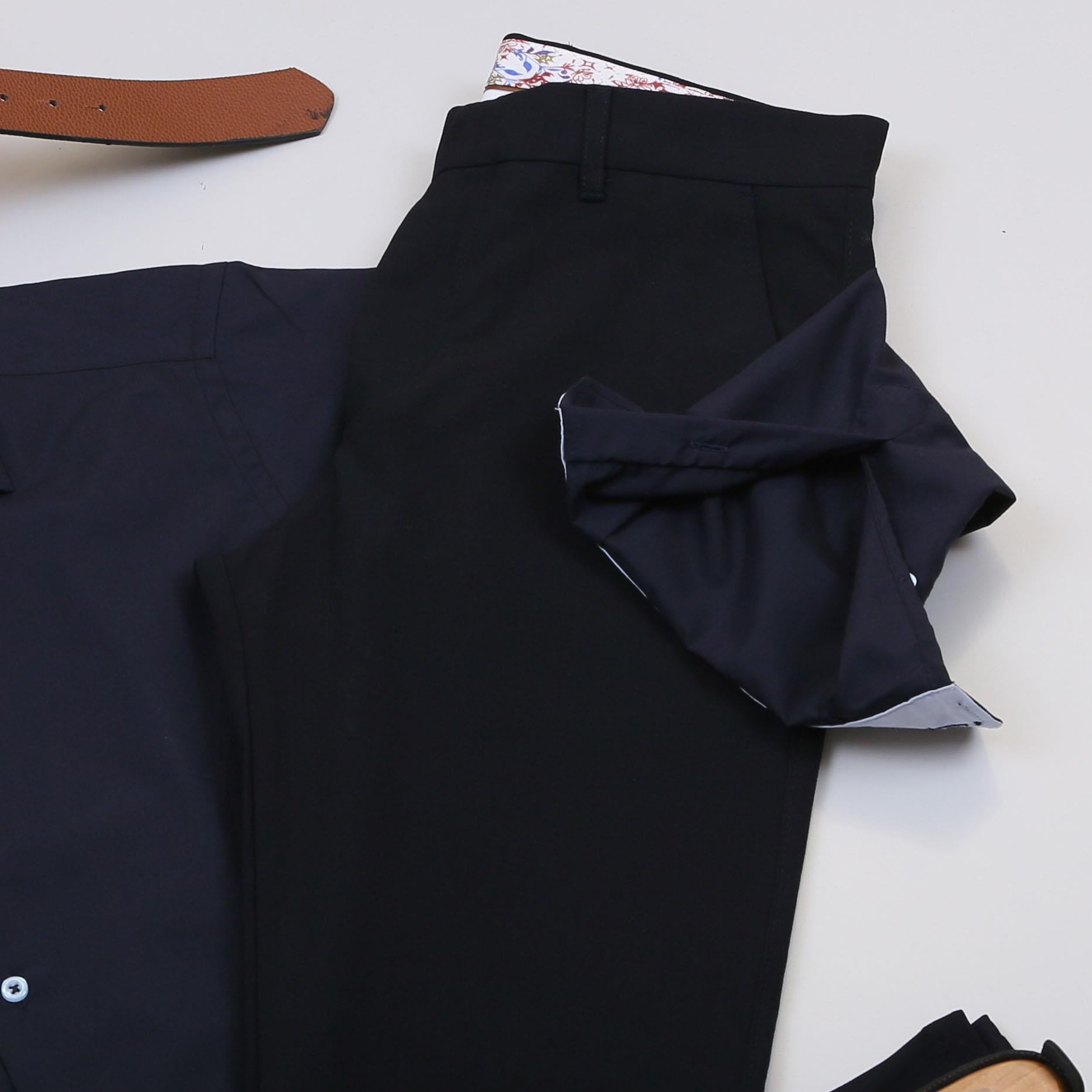 Lacivert Gömlek Lacivert Pantolon Ayakkabı Kombin