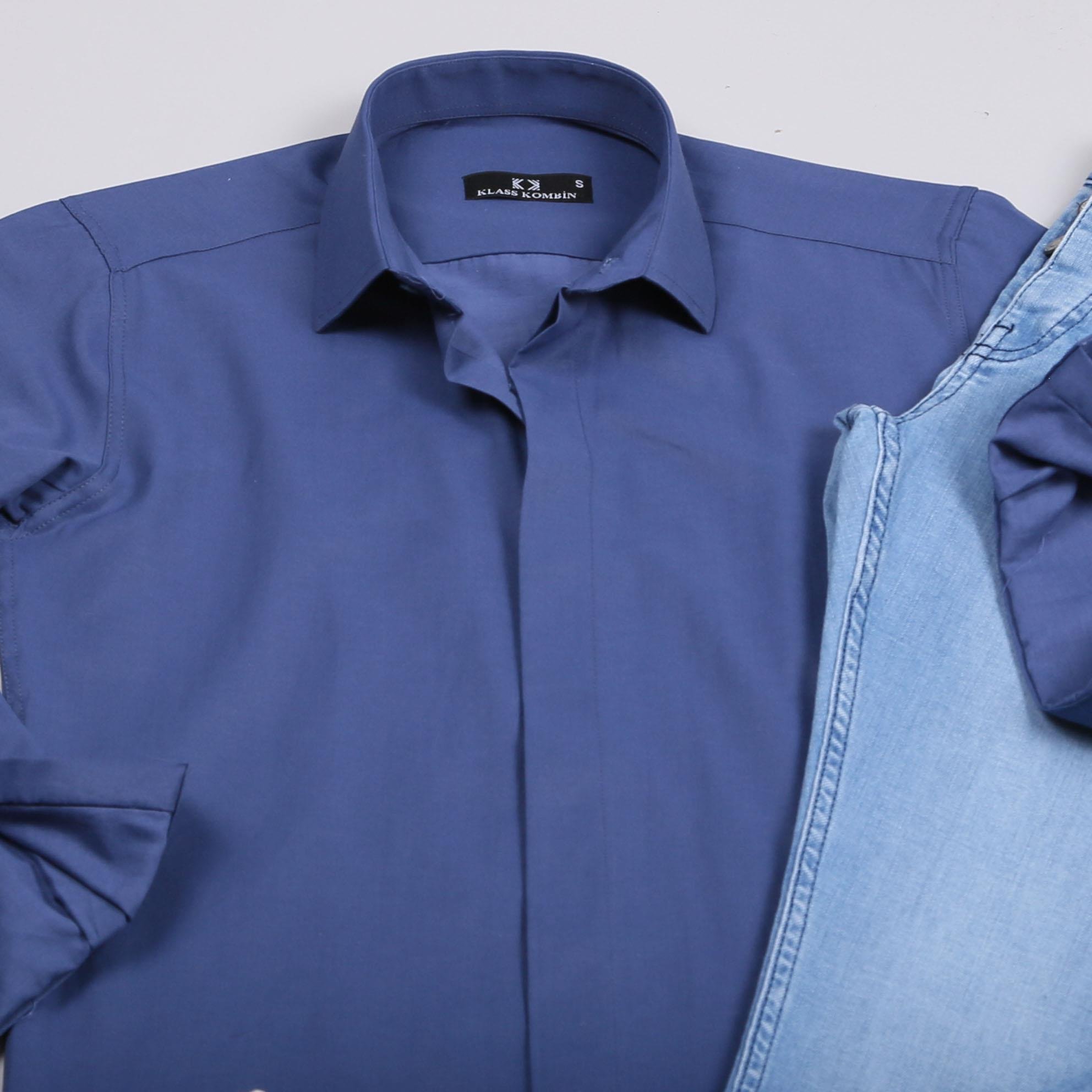 Lacivert Gömlek Pantolon Ayakkabı Kombin