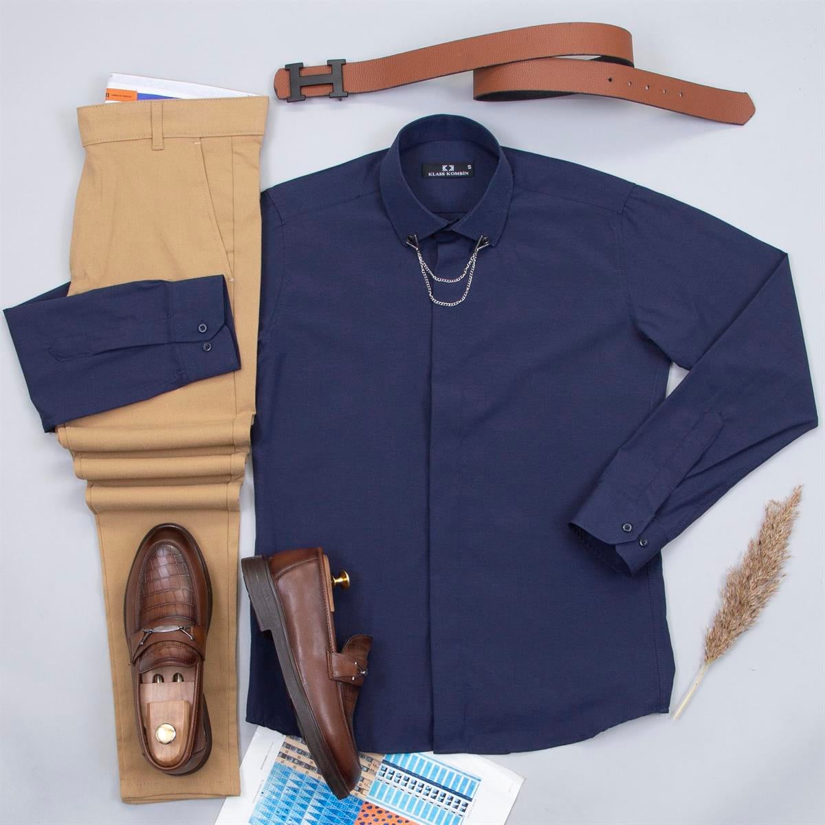 Lacivert Gömlek Pantolon Ayakkabı Kombin