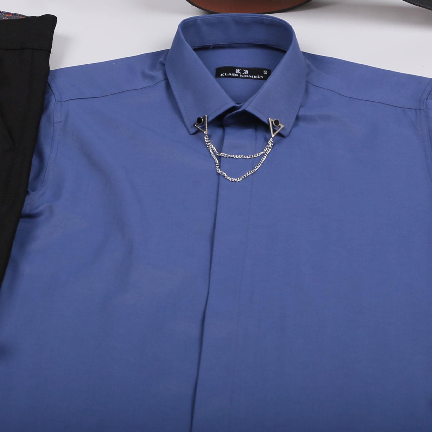 Lacivert Gömlek Siyah Pantolon Ayakkabı Kombin