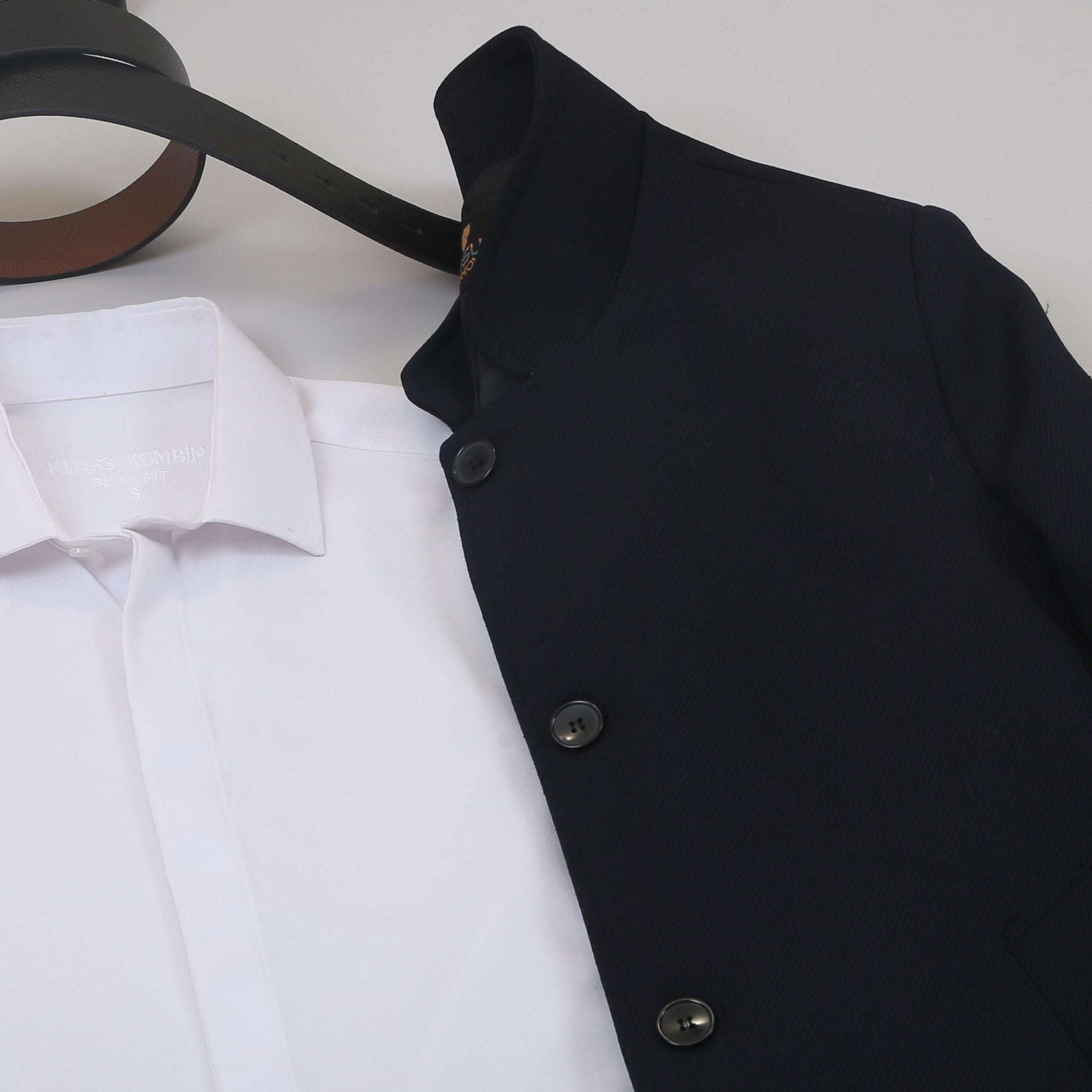 Lacivert Kaban Gömlek Pantolon Ayakkabı Kombin