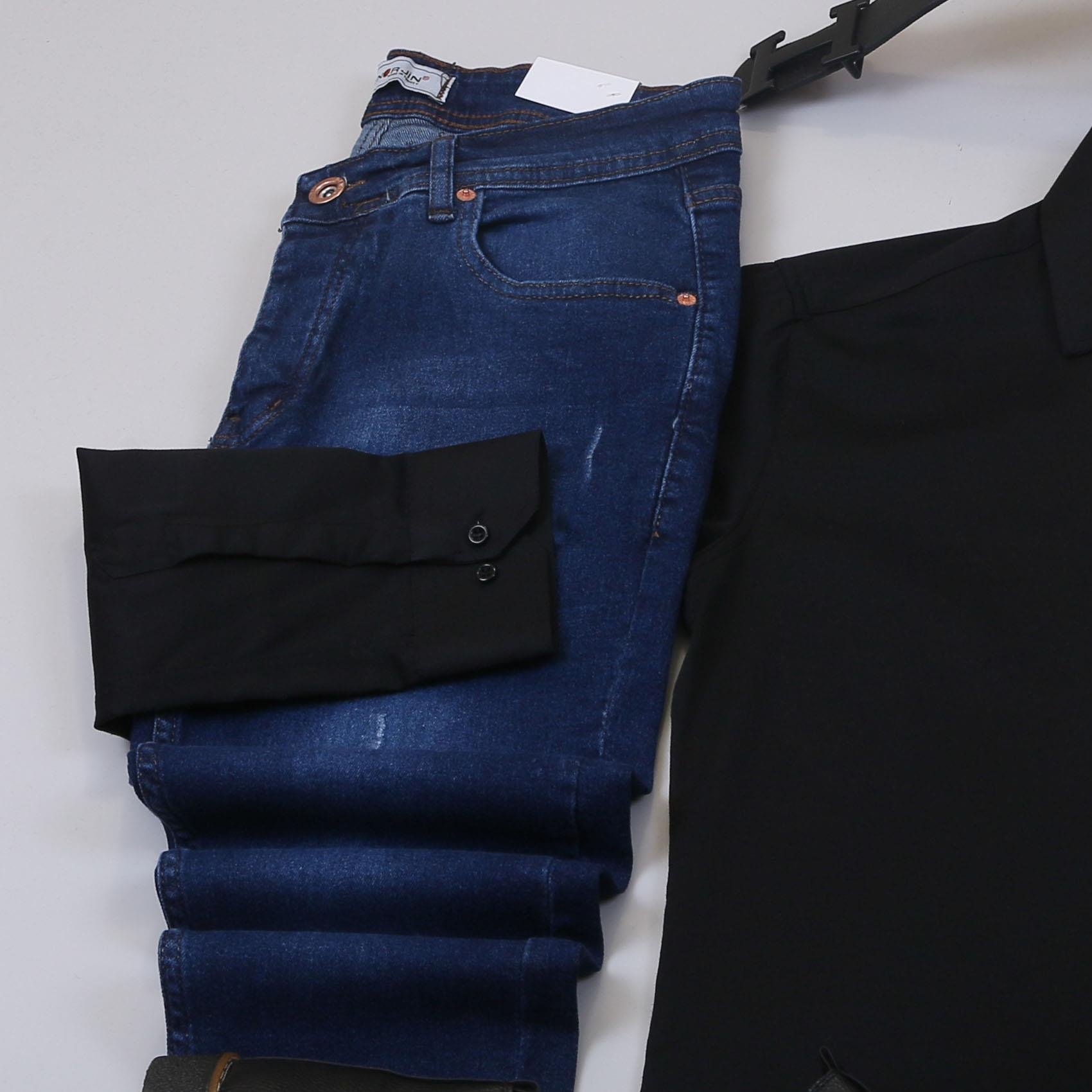 Lacivert Kaban Gömlek Pantolon Bot Kombin