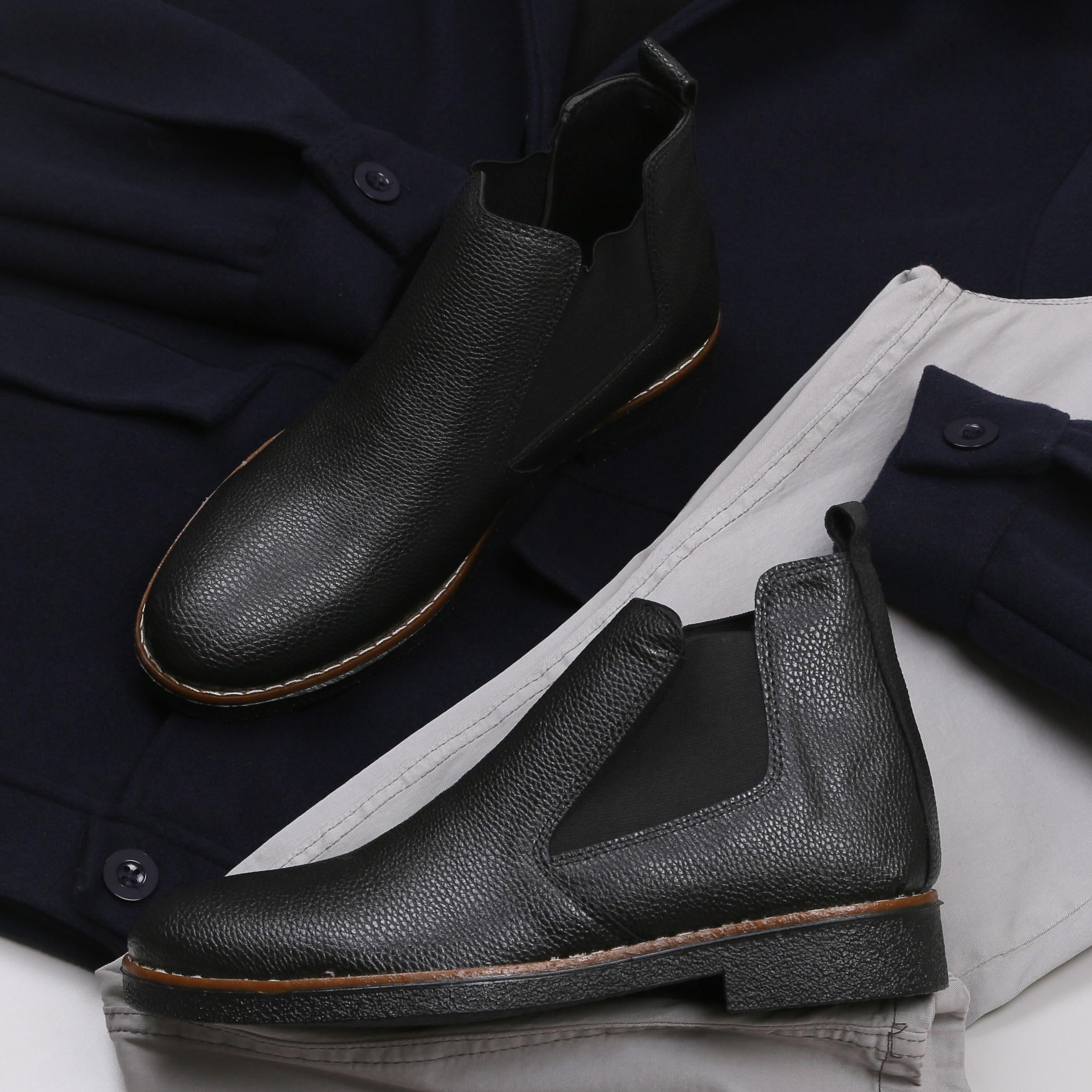 Lacivert Kaşe Ceket Boğazlı Body Kot Pantolon Bot Kombini