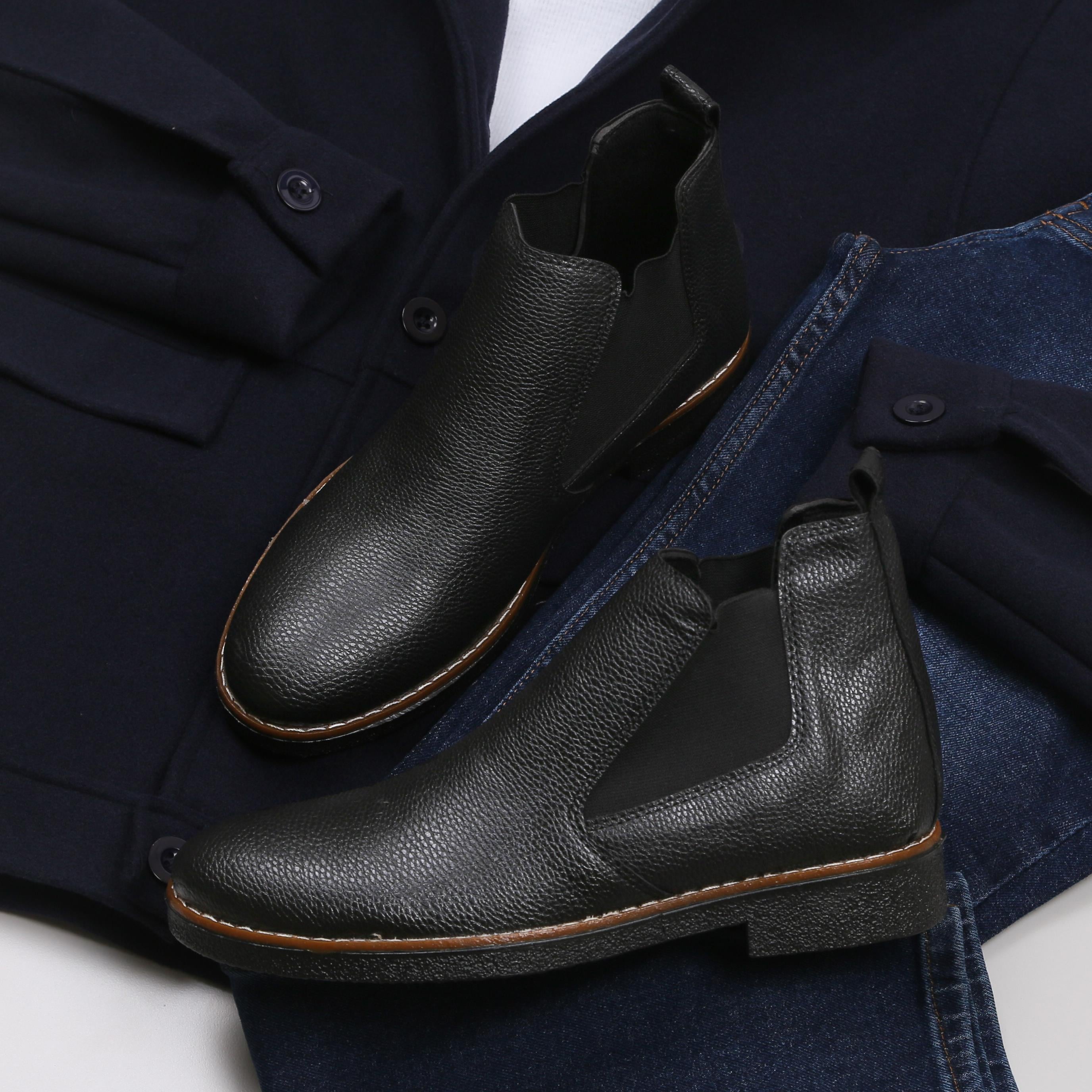 Lacivert Kaşe Ceket Boğazlı Body Kot Pantolon Bot Kombini