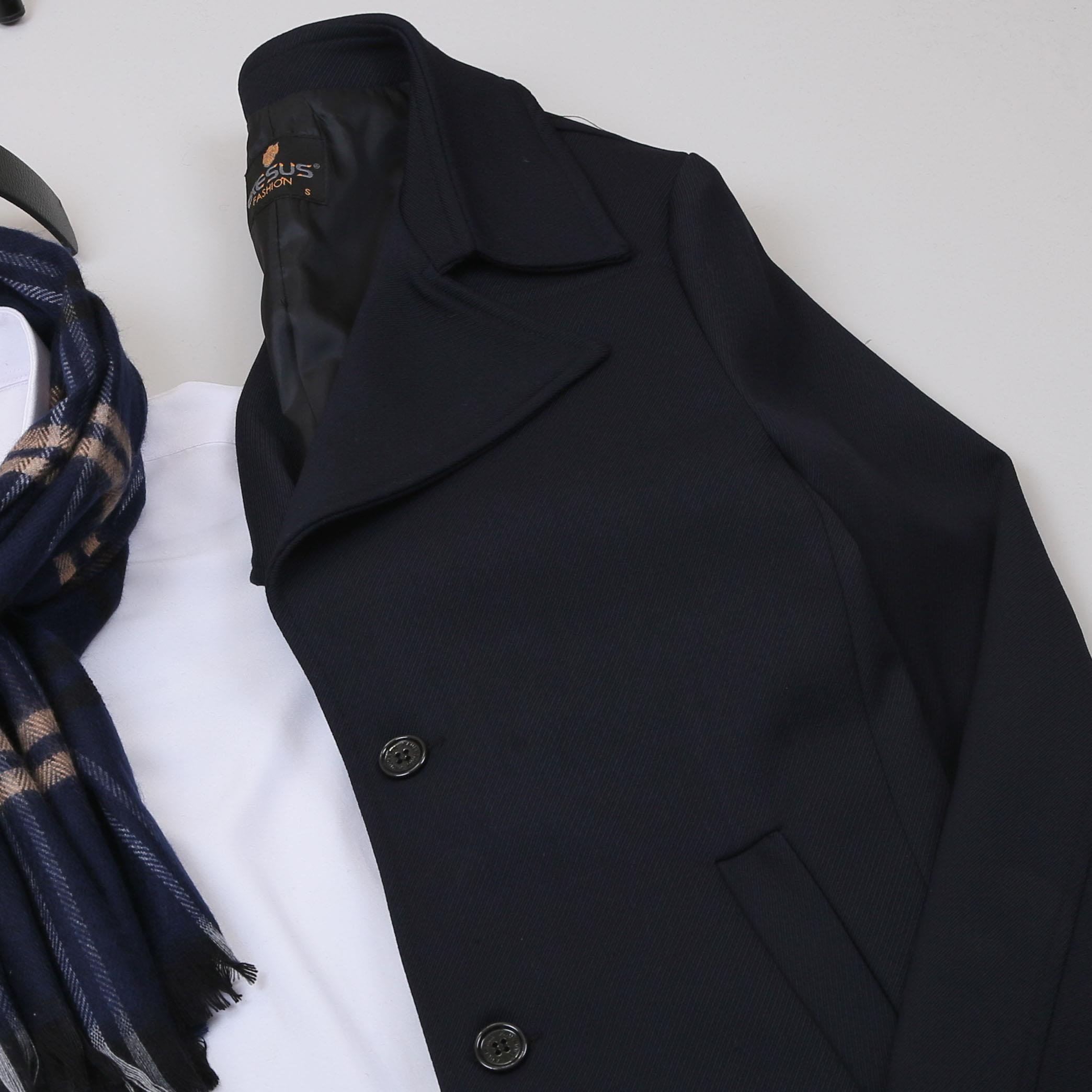 Lacivert Kaşe Kaban Gömlek Pantolon Bot Kombin