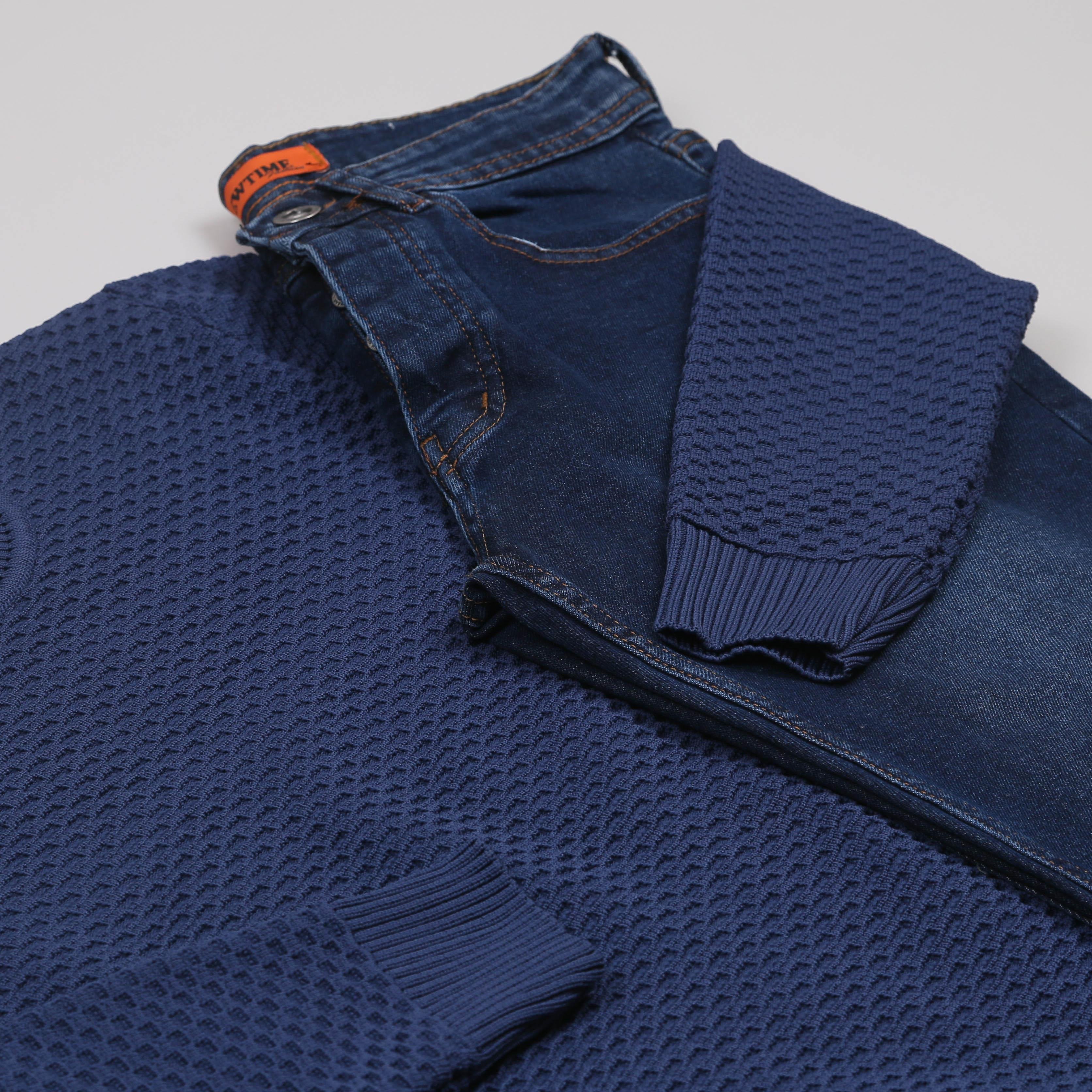 Lacivert Kazak Kot Pantolon Ayakkabı Kombini