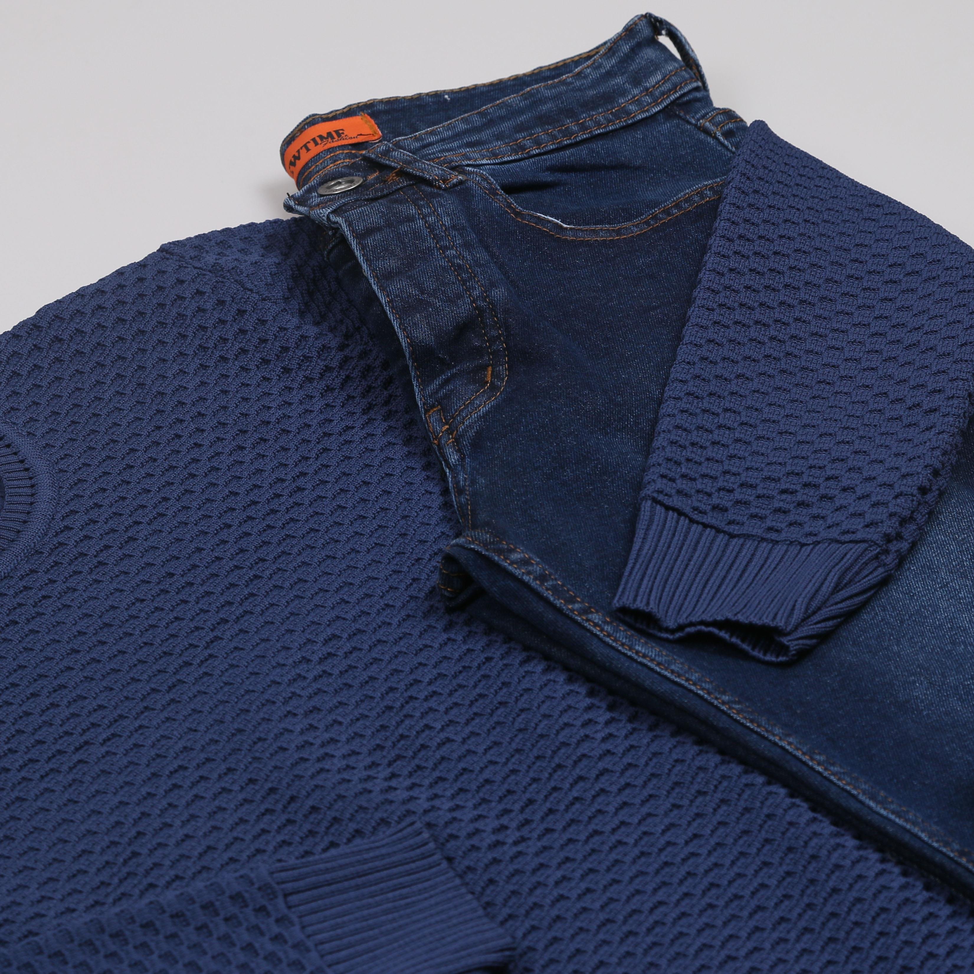 Lacivert Kazak Kot Pantolon Bot Kombini