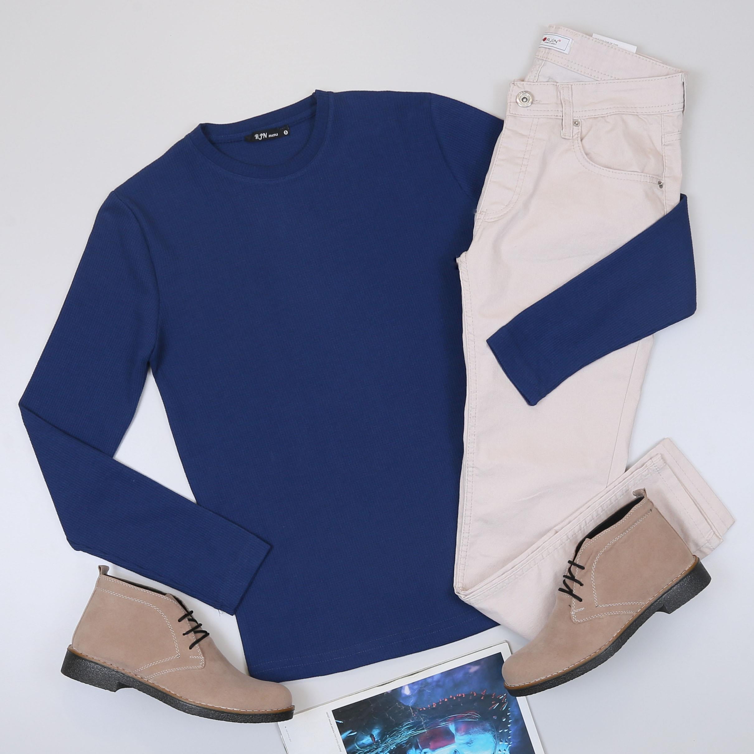 Lacivert Kazak Pantolon Bot Kombin