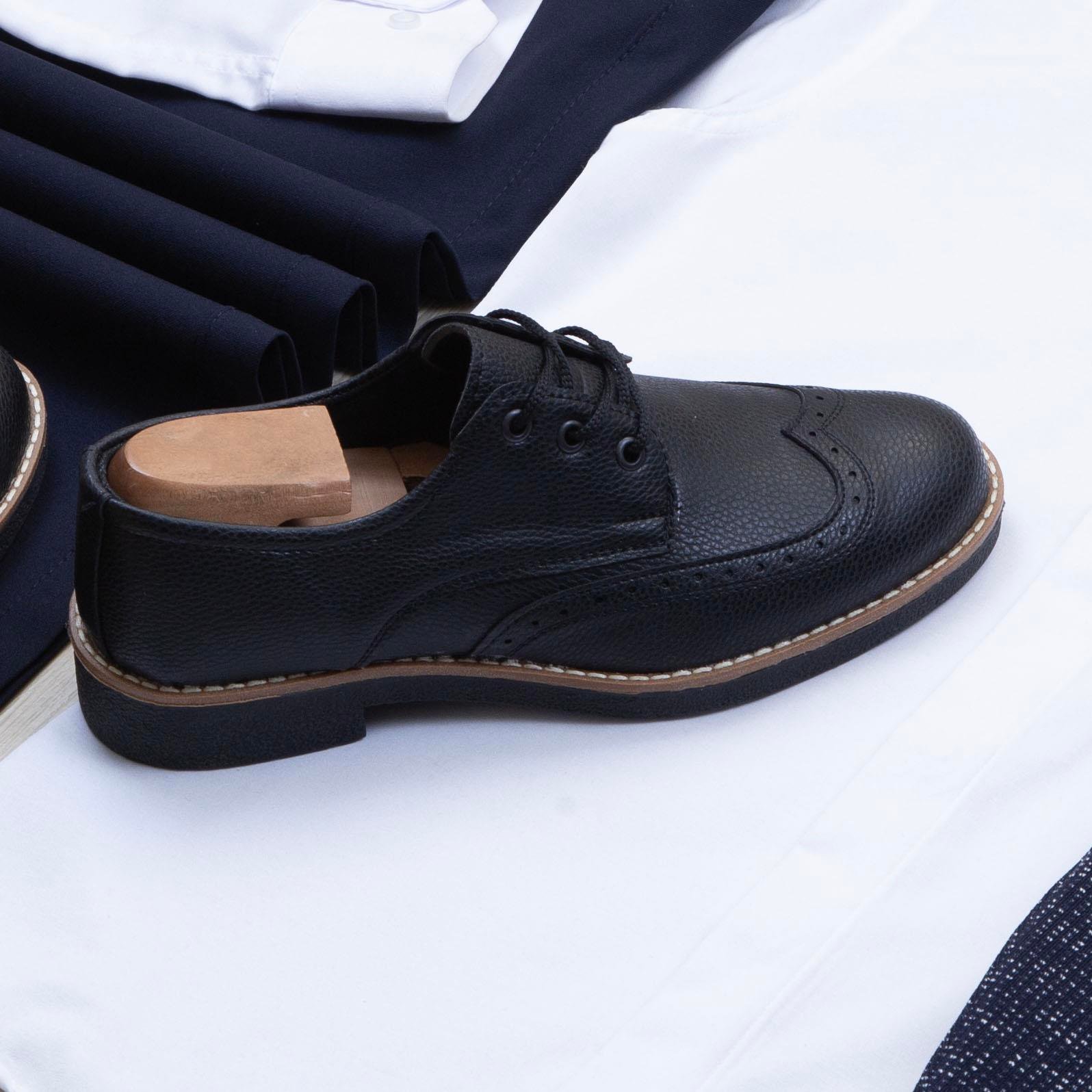 Lacivert Kırçıllı Blazer Ceket Gömlek Pantolon Ayakkabı Kombin