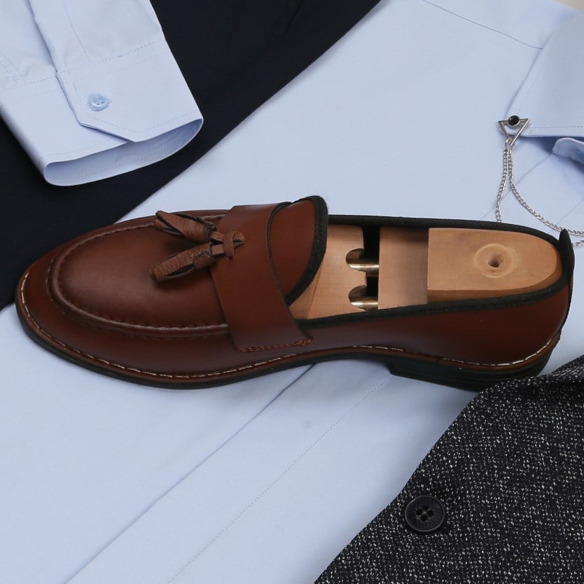 lacivert Kırçıllı  Blazer Ceket Mavi Gömlek Lacivert Pantolon  Ayakkabı Kombinİ