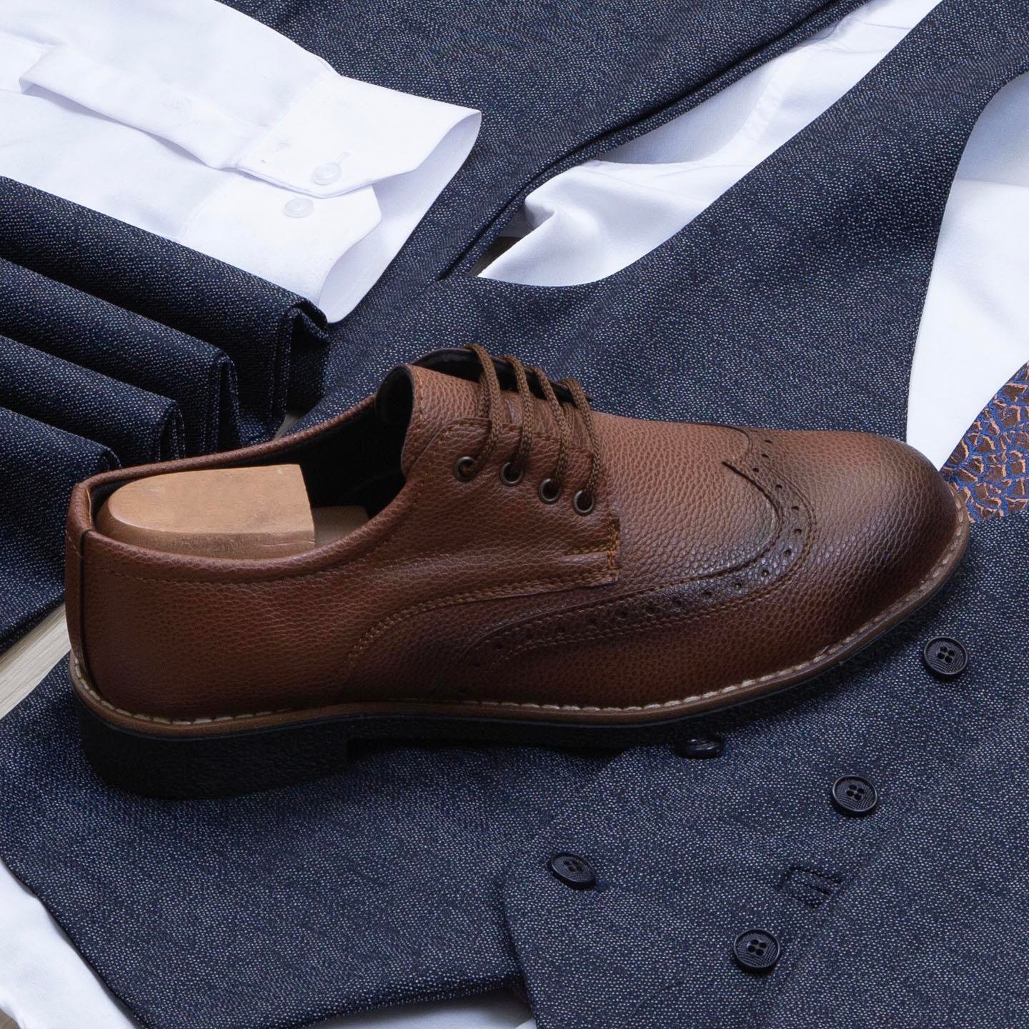 Lacivert Kırçıllı Takım Elbise Kombini