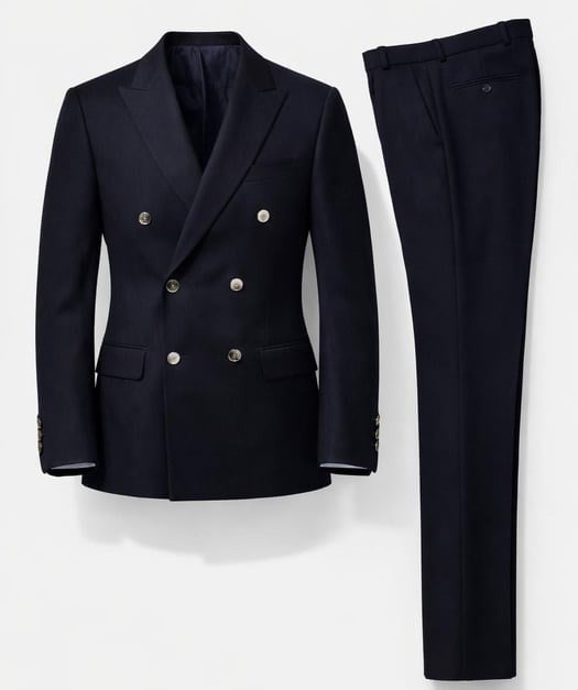 Lacivert Kruvaze Ceket  Pantolon Kombini