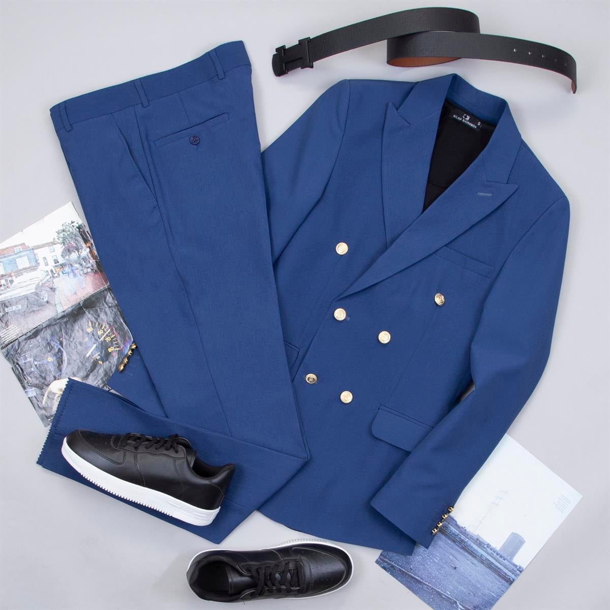 Lacivert Kruvaze Takım Elbise Kombini