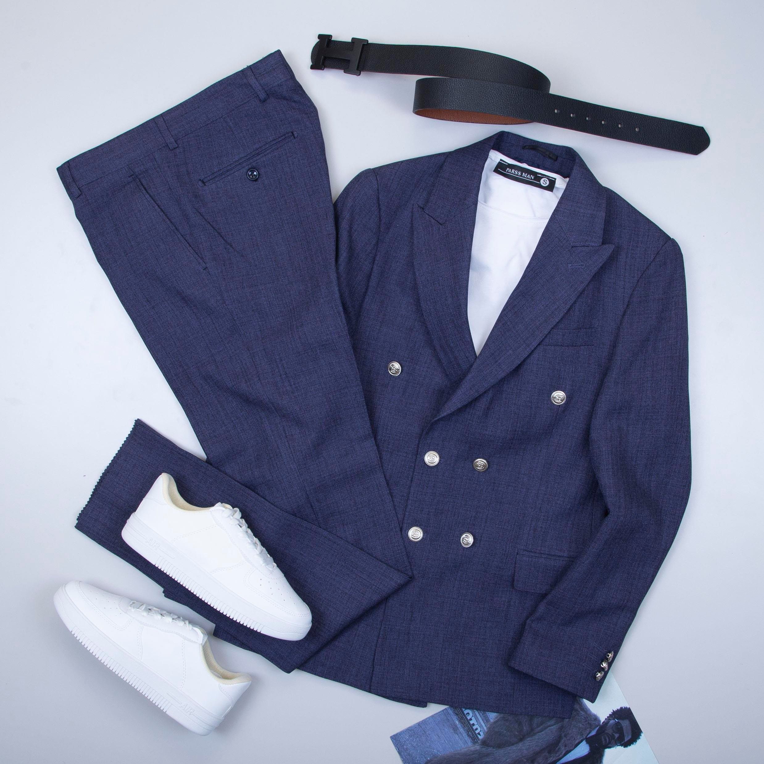 Lacivert Kruvaze Takım Elbise Kombini