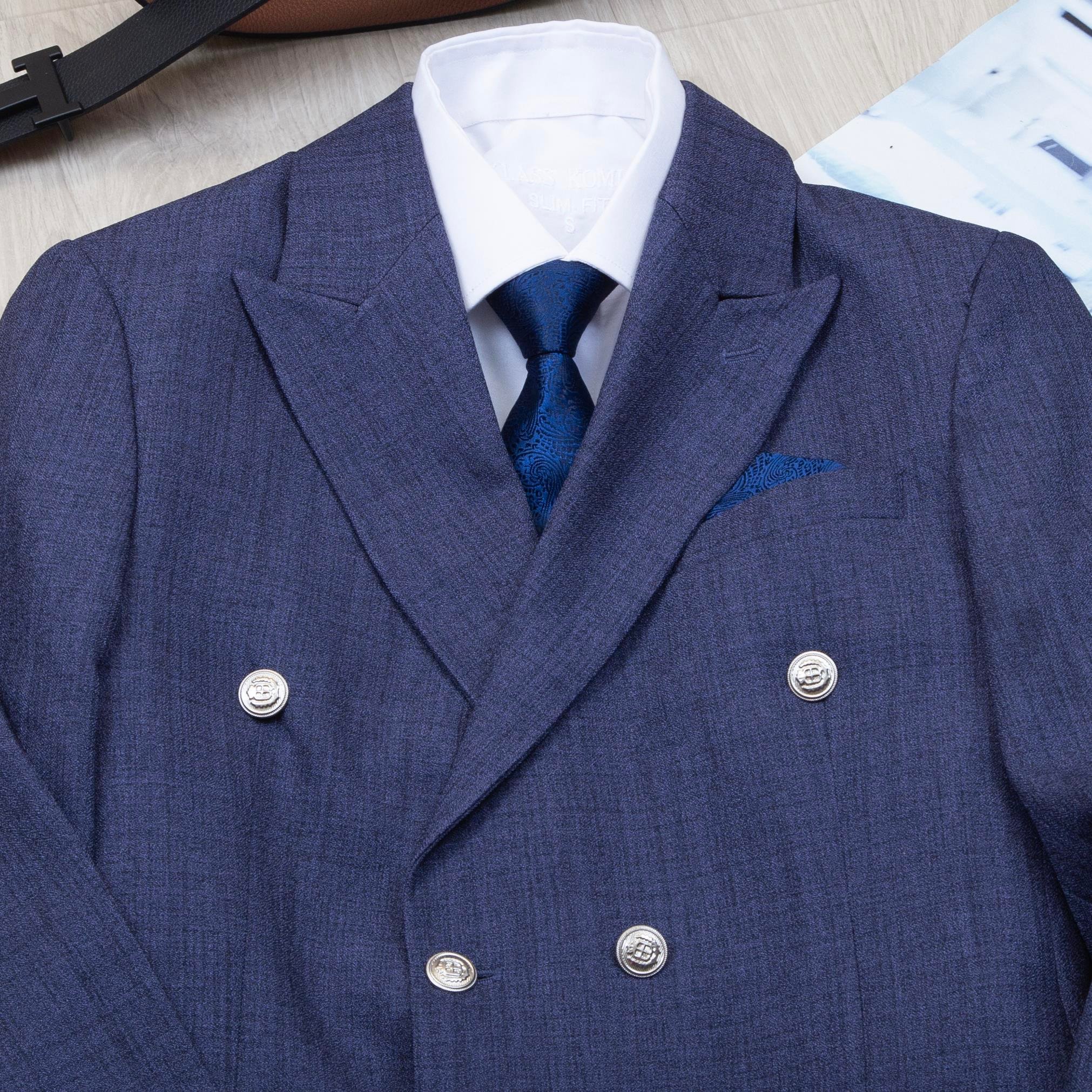 Lacivert Kruvaze Takım Elbise Kombini