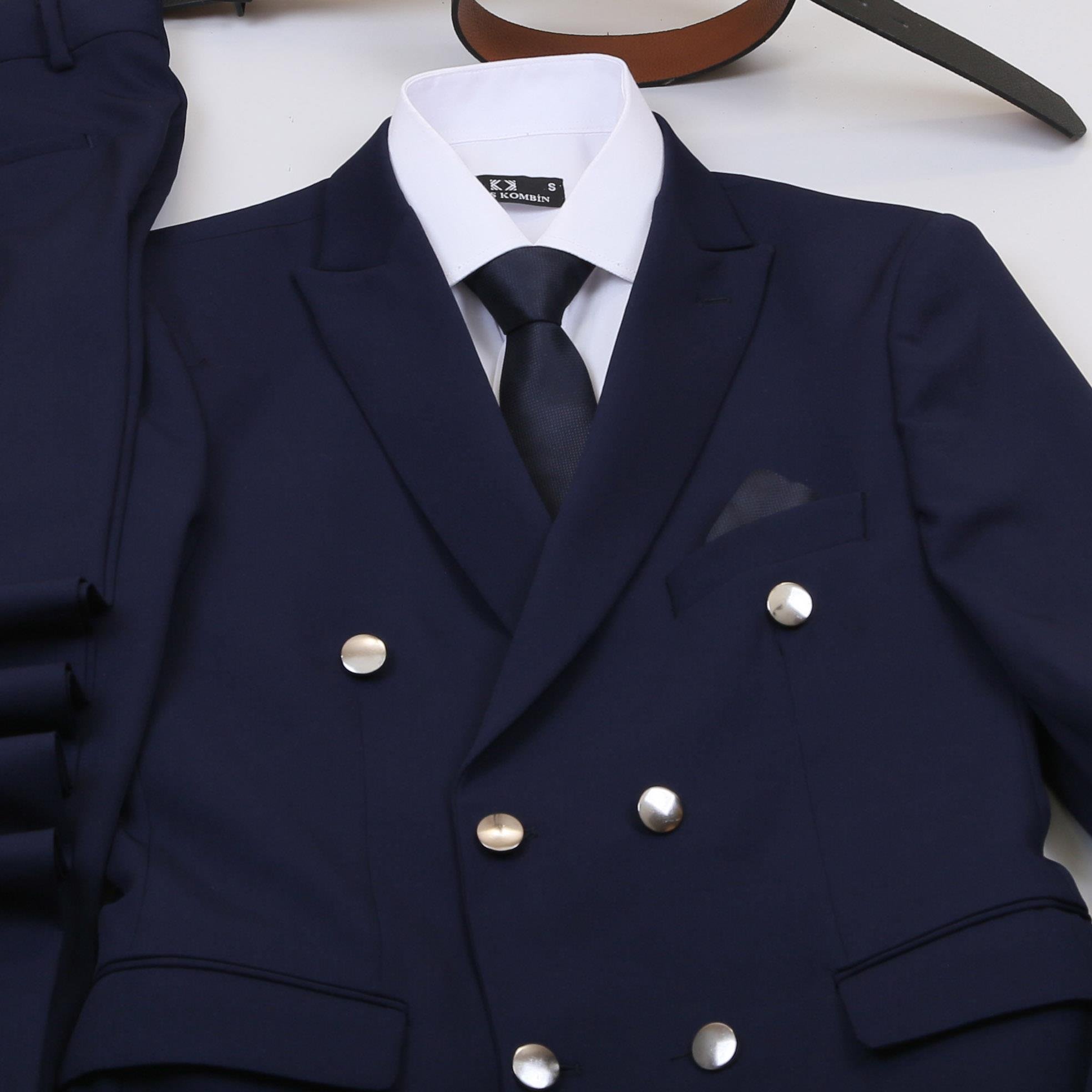 Lacivert Kruvaze Takım Elbise Kombini