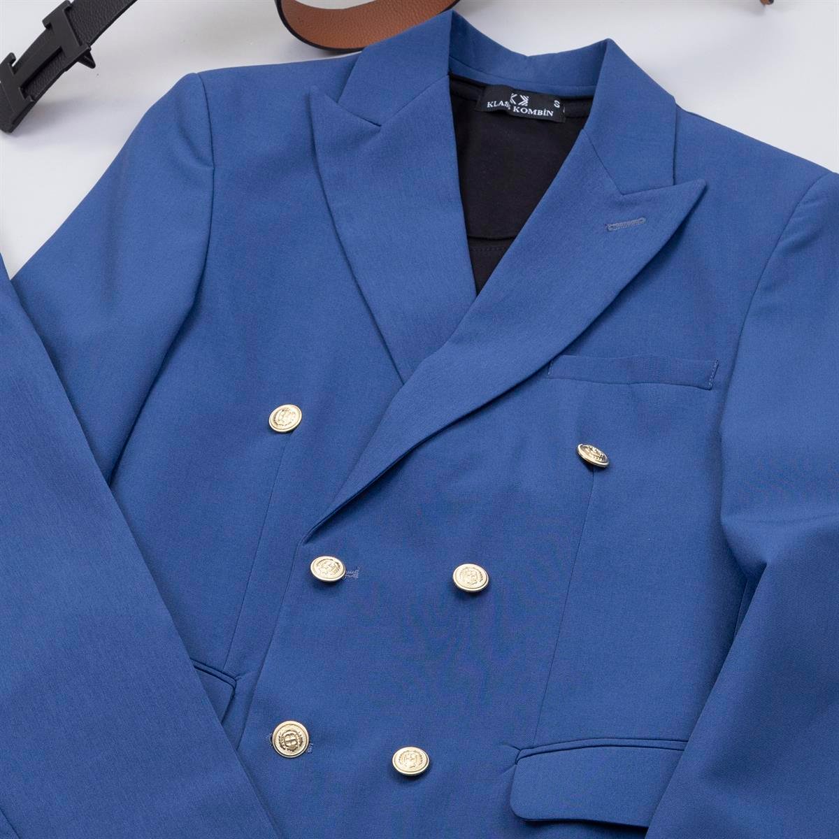 Lacivert Kruvaze Takım Elbise Kombini