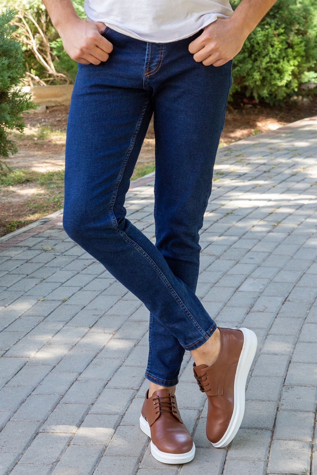 Тъмносив Дънки с Ликра