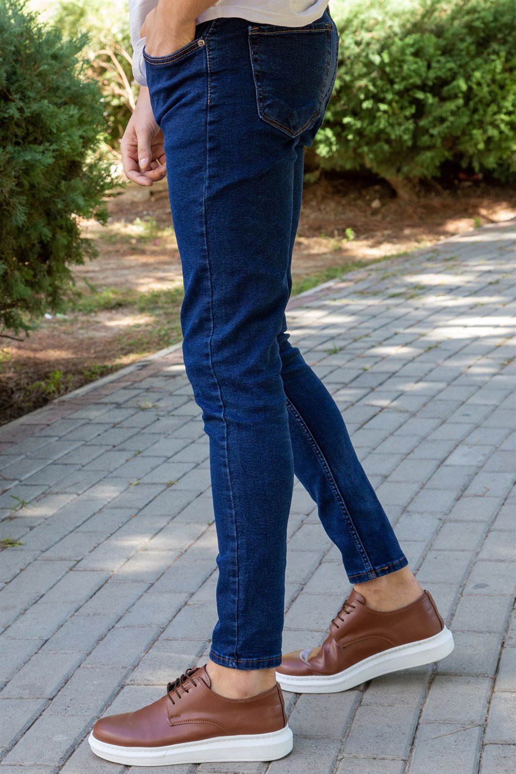 Тъмносив Дънки с Ликра