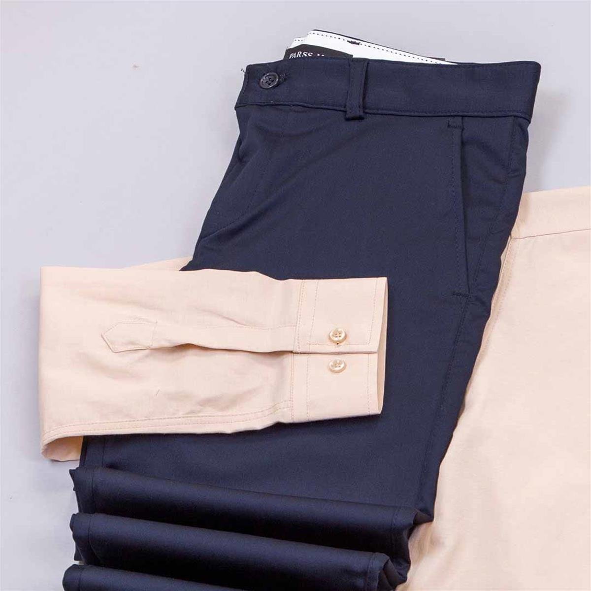 Lacivert Pantolon Bej Gömlek Ayakkabı Kombin