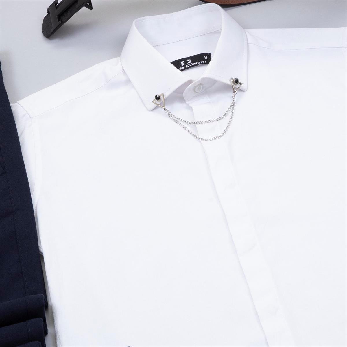 Lacivert Pantolon Beyaz Gömlek Ayakkabı Kombin