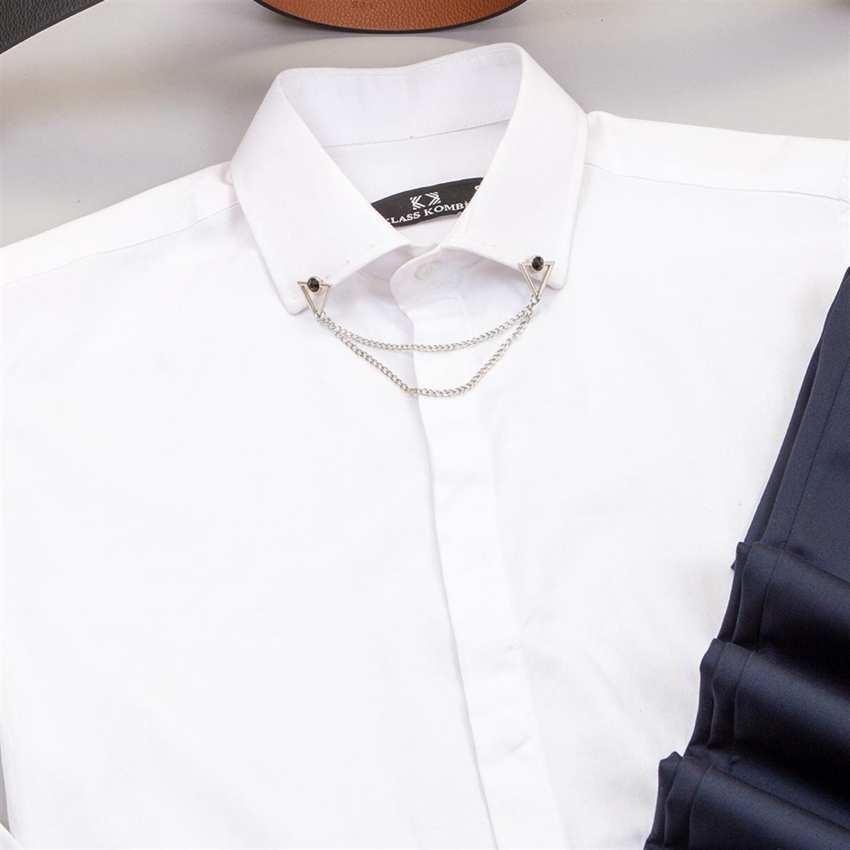 Lacivert Pantolon Beyaz Gömlek Ayakkabı Kombin