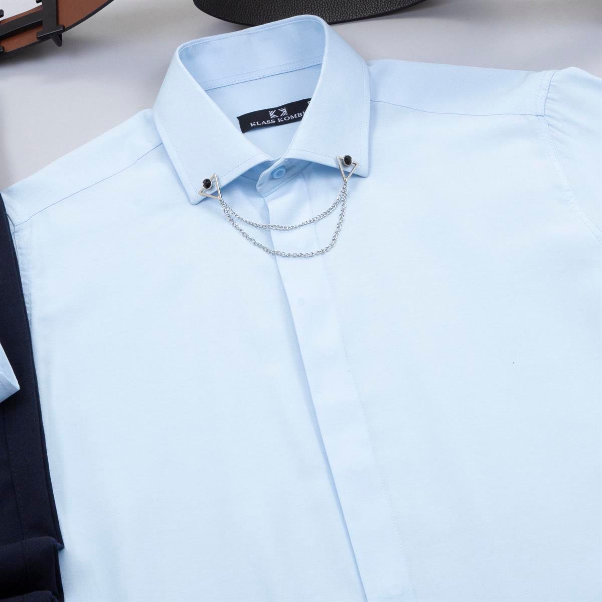 Lacivert Pantolon Mavi Gömlek Ayakkabı Kombin