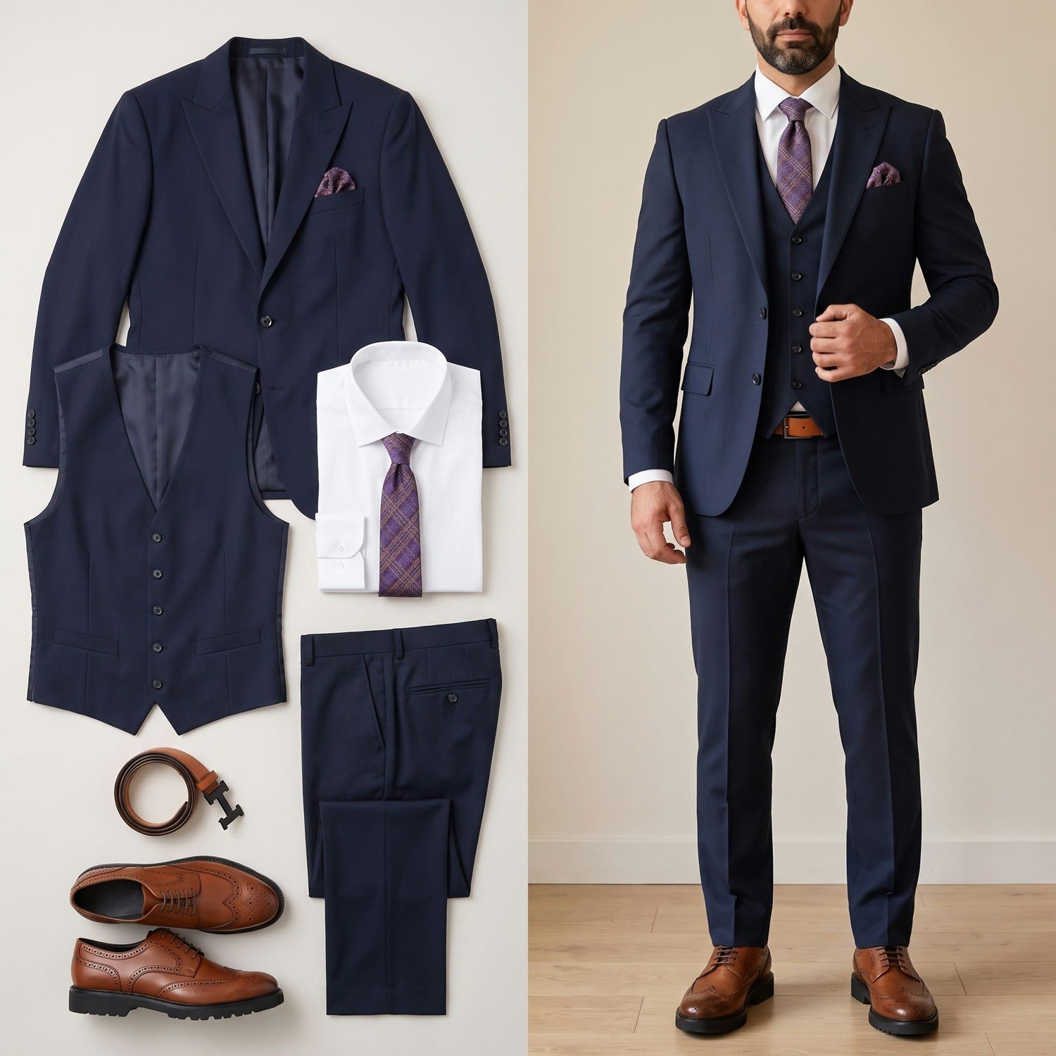 Lacivert Takım Elbise Kombini Erkek | Slim Fit Şık Komple 