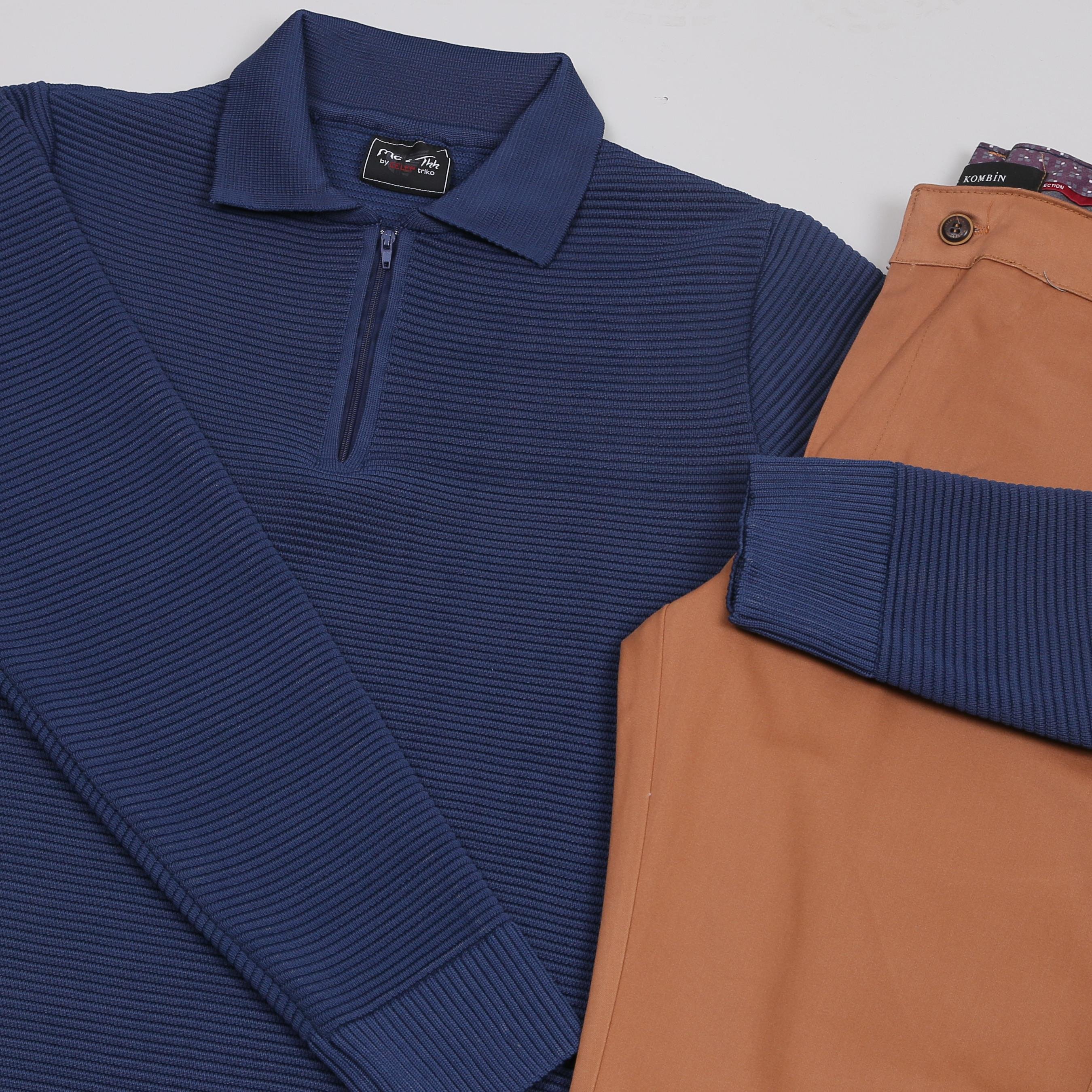 Lacivert triko Kazak Taba kumaş Pantolon