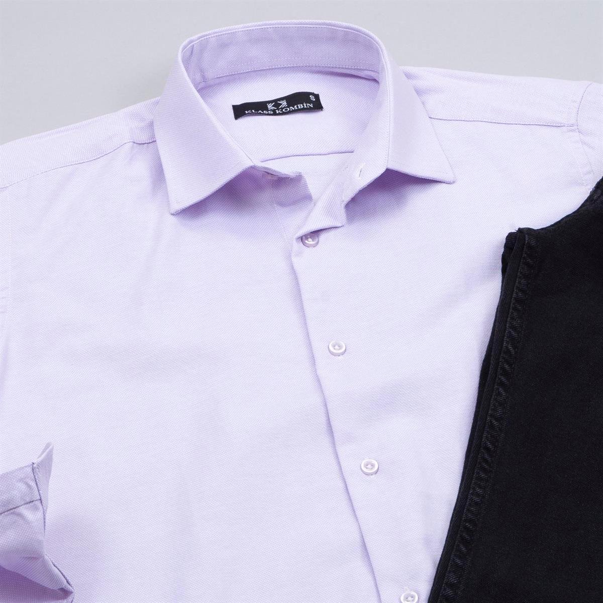 Lila Gömlek Pantolon Ayakkabı Kombin