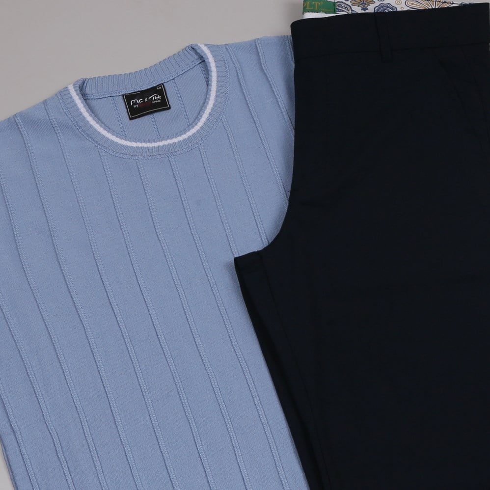 mavi bisiklet yaka Triko Polo Yaka Tişört lacivert kumaş pantolon  ayakkabı Kombin