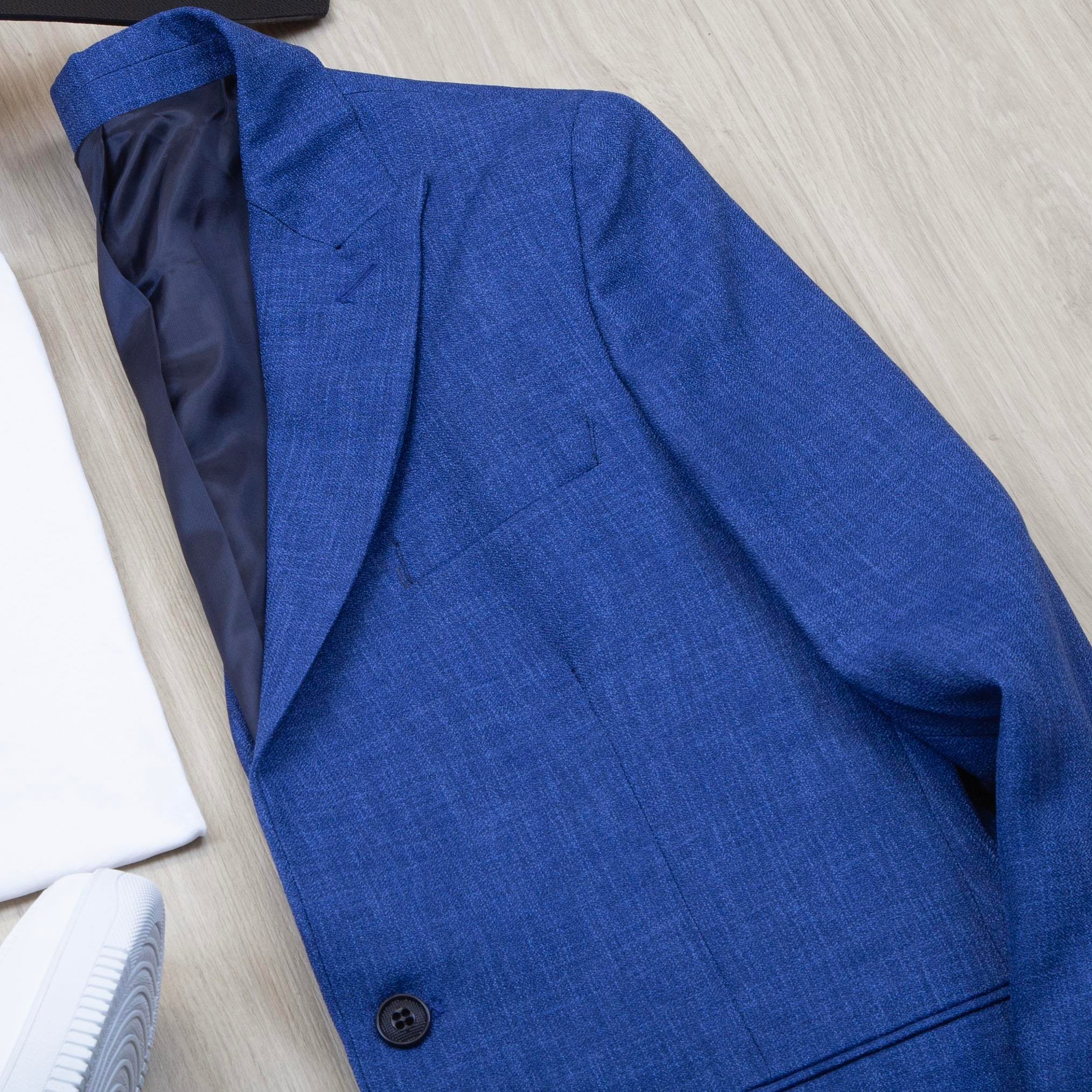 Mavi Blazer Ceket Tişört Pantolon Ayakkabı Kombin