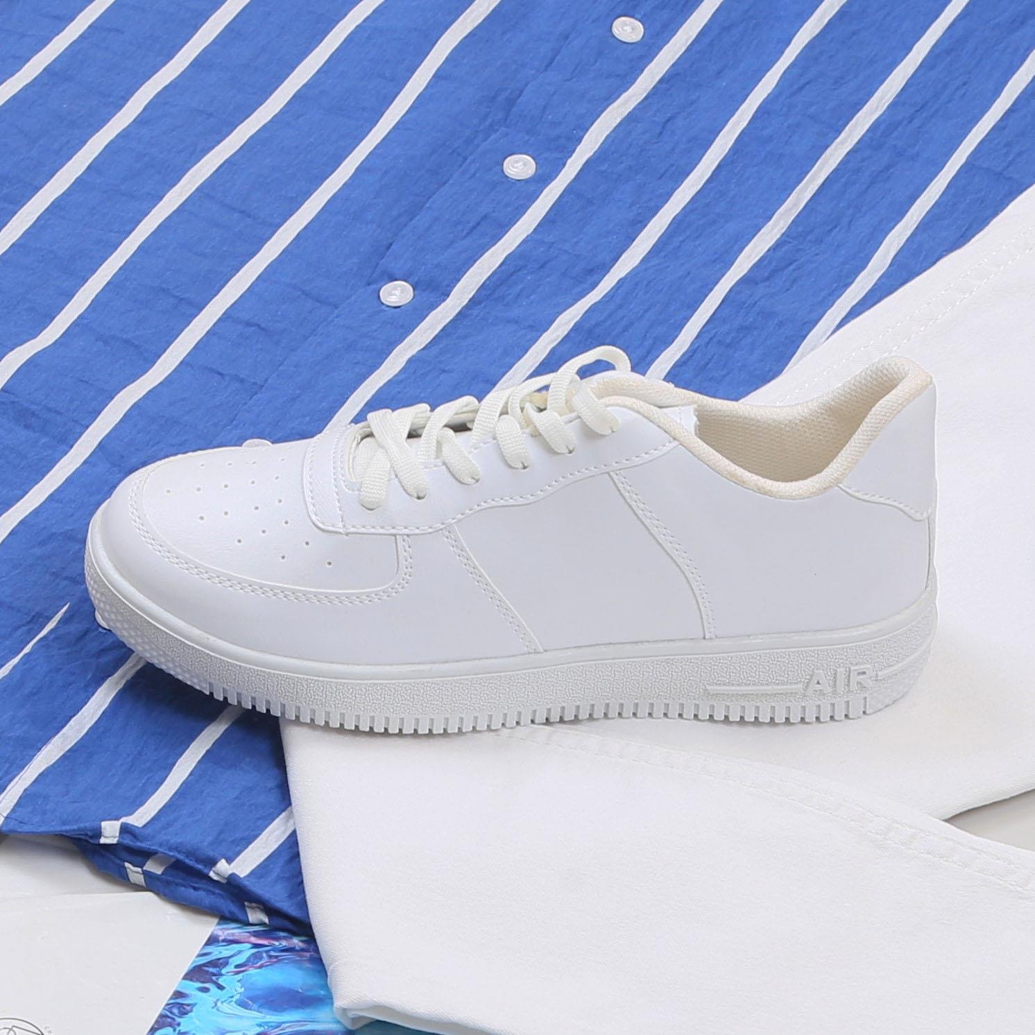 Mavi Çizgili Gömlek Pantolon Ayakkabı Kombin