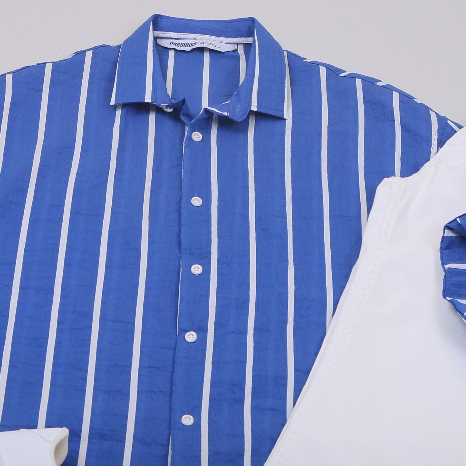 Mavi Çizgili Gömlek Pantolon Ayakkabı Kombin