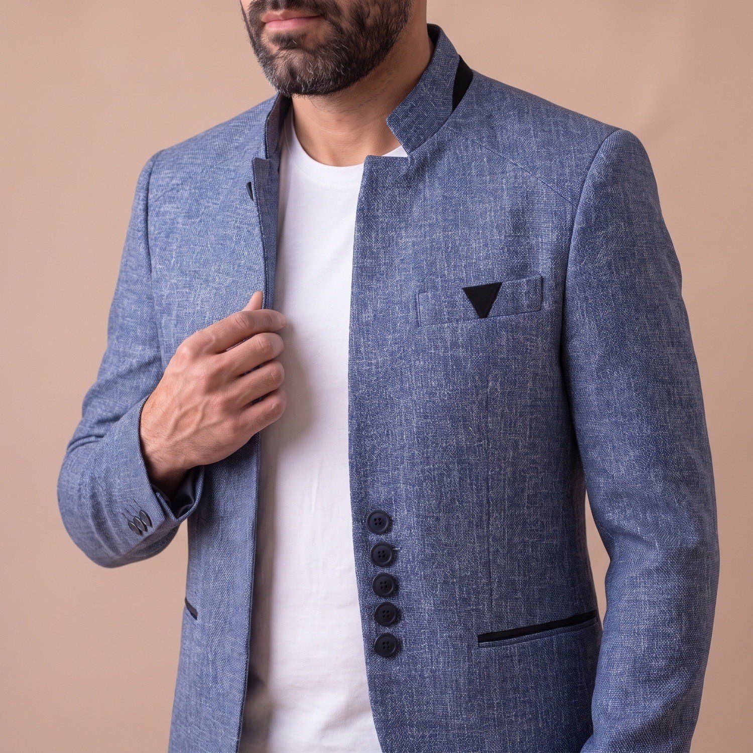 Mavi Dik Yaka Blazer Ceket Erkek
