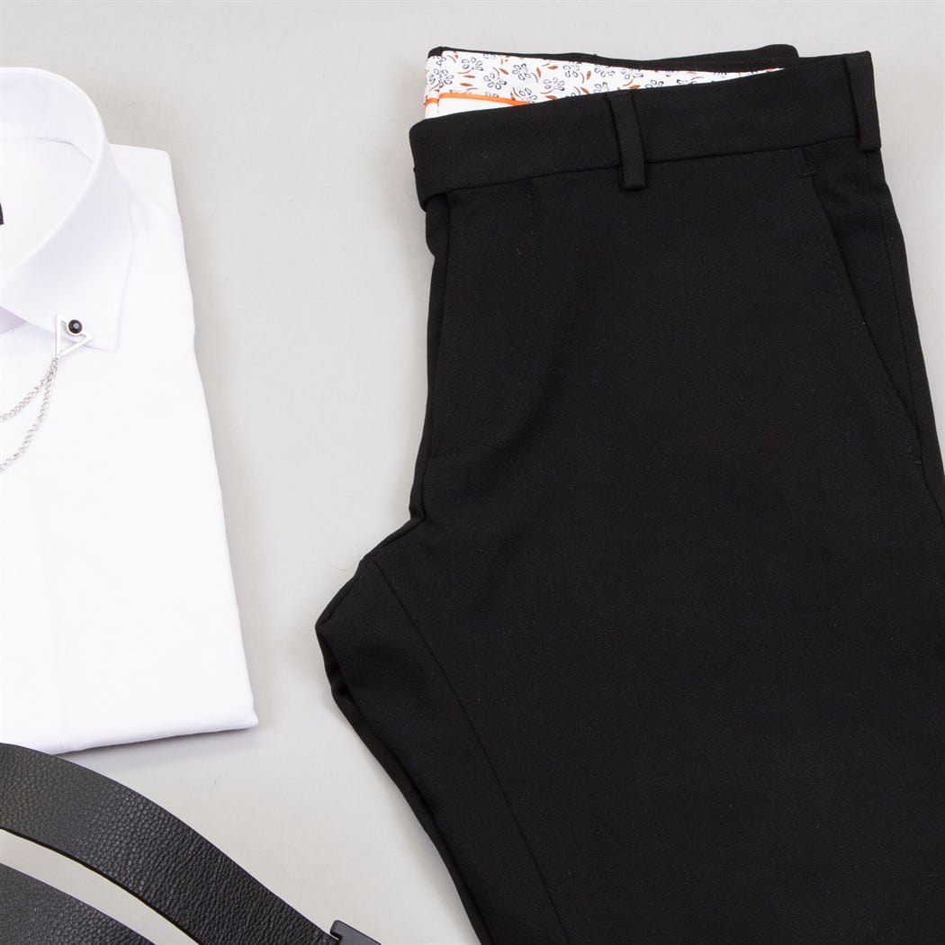 Mavi Dik Yaka Ceket Gömlek Pantolon Ayakkabı