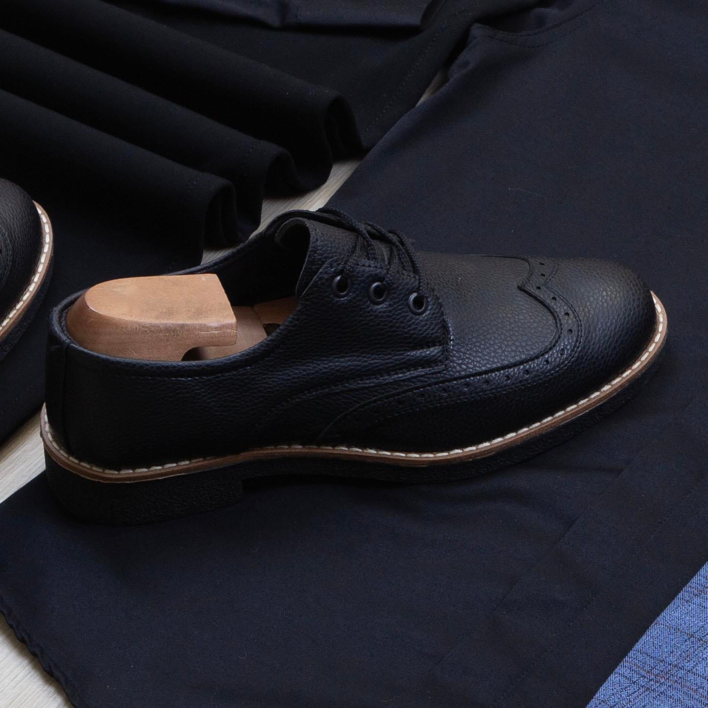 Mavi Ekose Blazer Ceket Gömlek Pantolon Ayakkabı Kombin