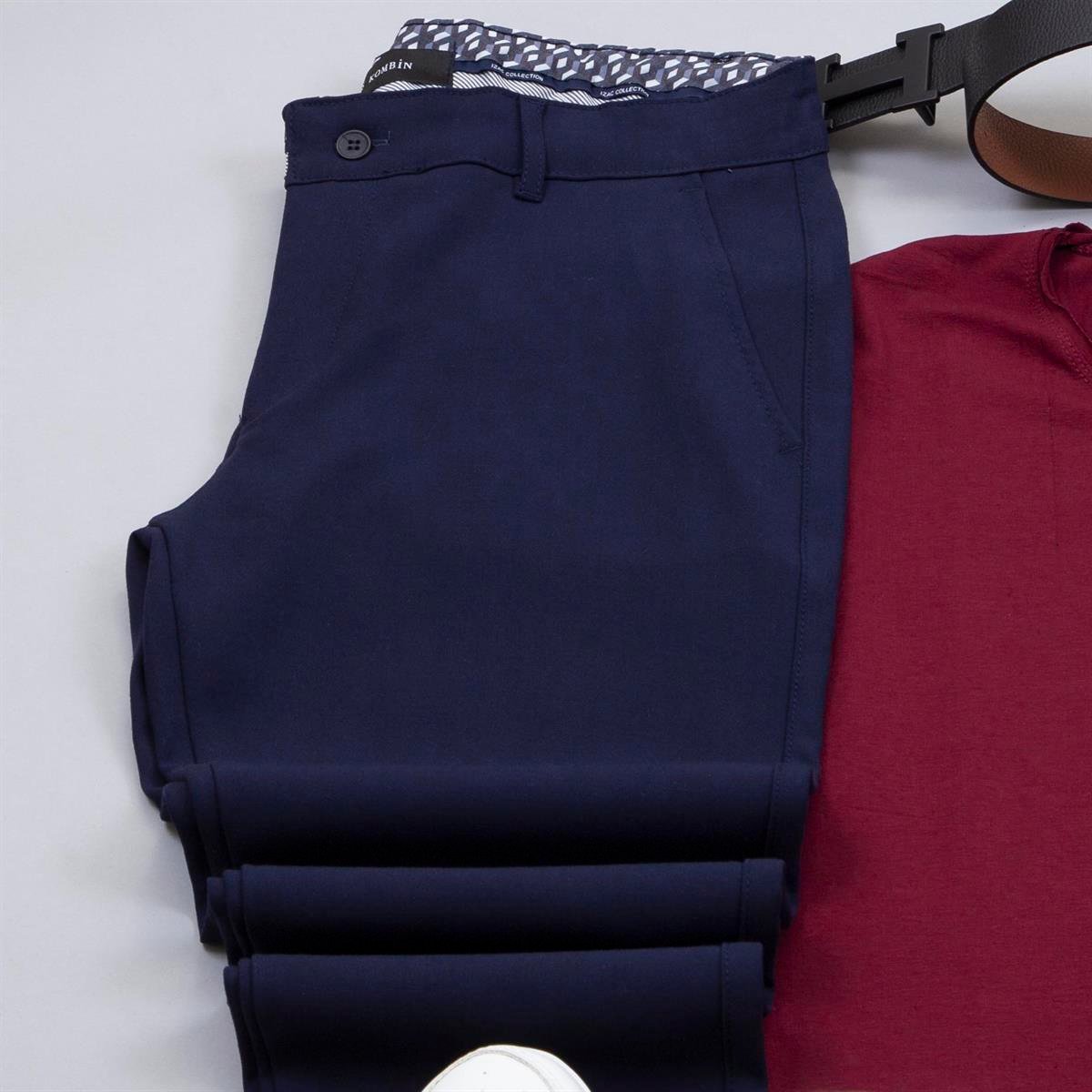 Mavi Ekoseli Blazer Ceket Tişört Pantolon Ayakkabı Kombin