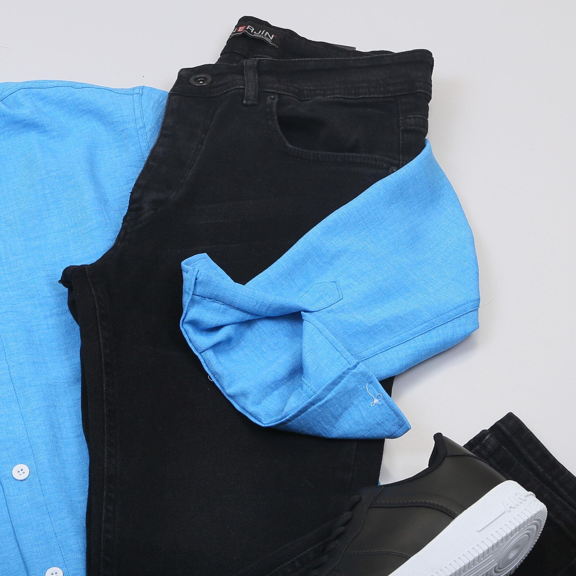 Mavi Gömlek Pantolon Ayakkabı Kombin