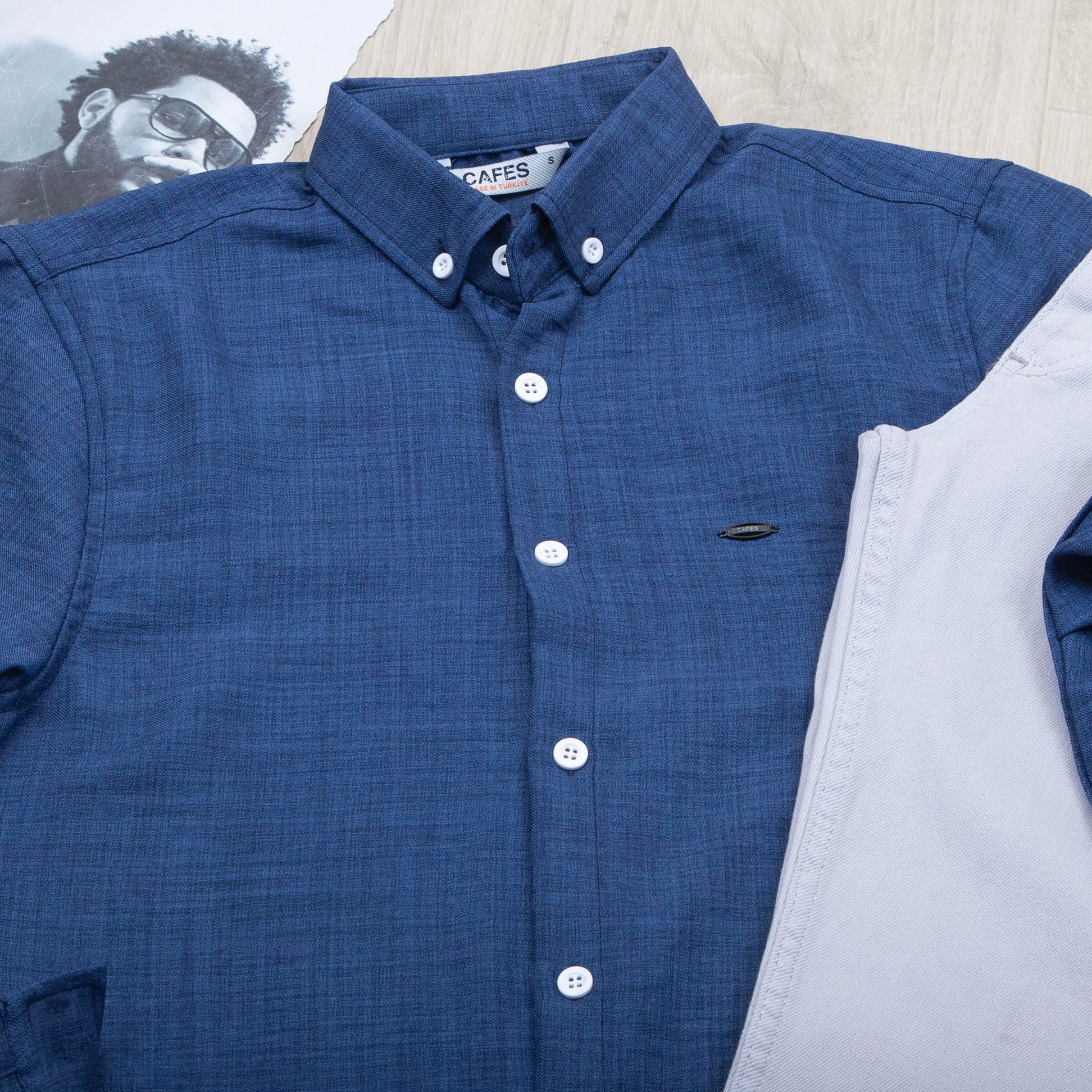 Mavi Gömlek Pantolon Ayakkabı Kombin