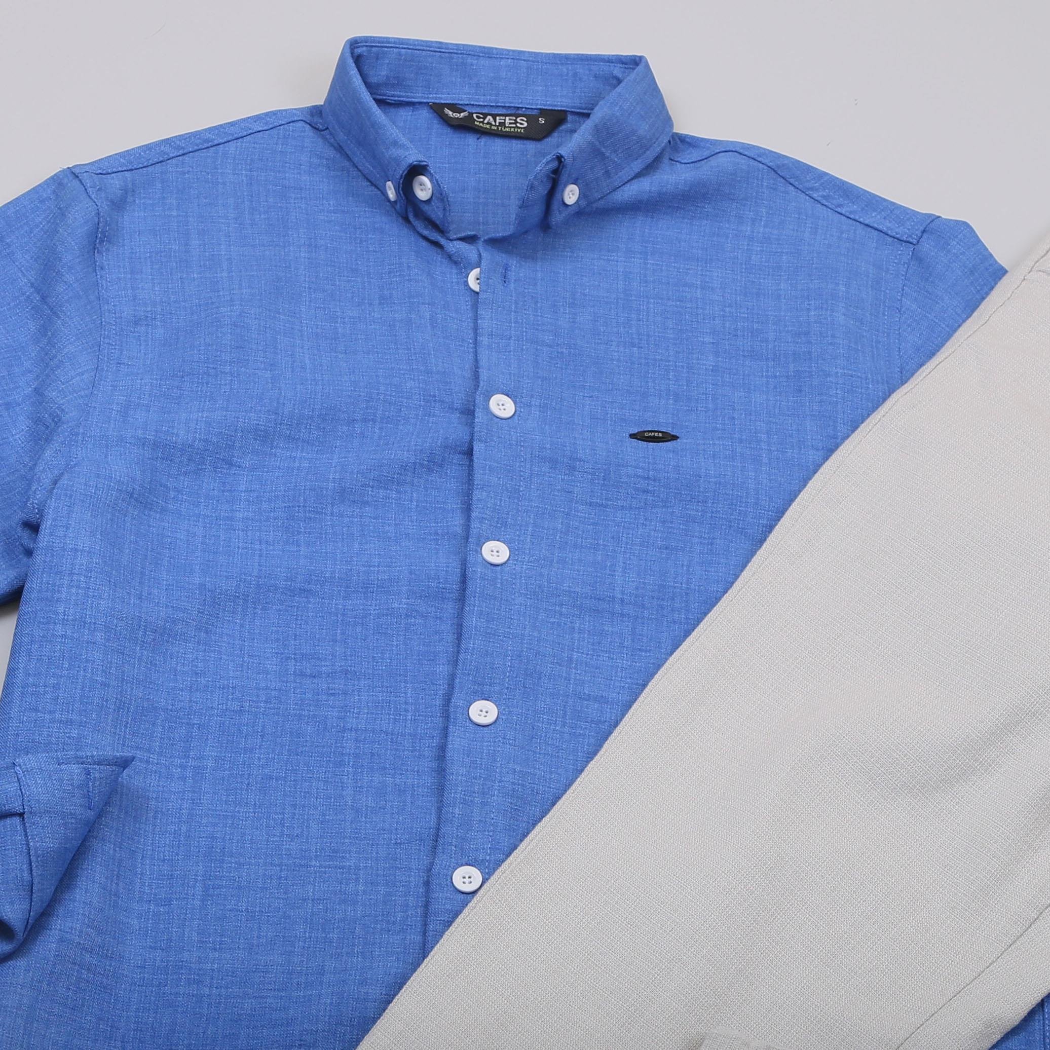 Mavi Gömlek Pantolon Ayakkabı Kombin