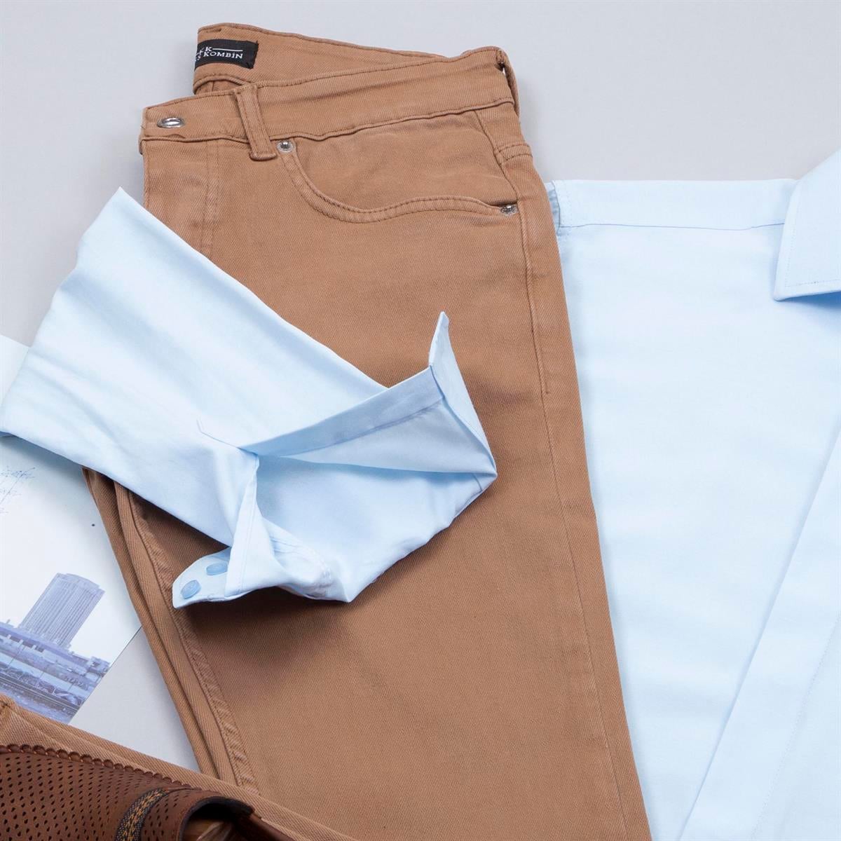 Mavi Gömlek Pantolon Ayakkabı Kombin