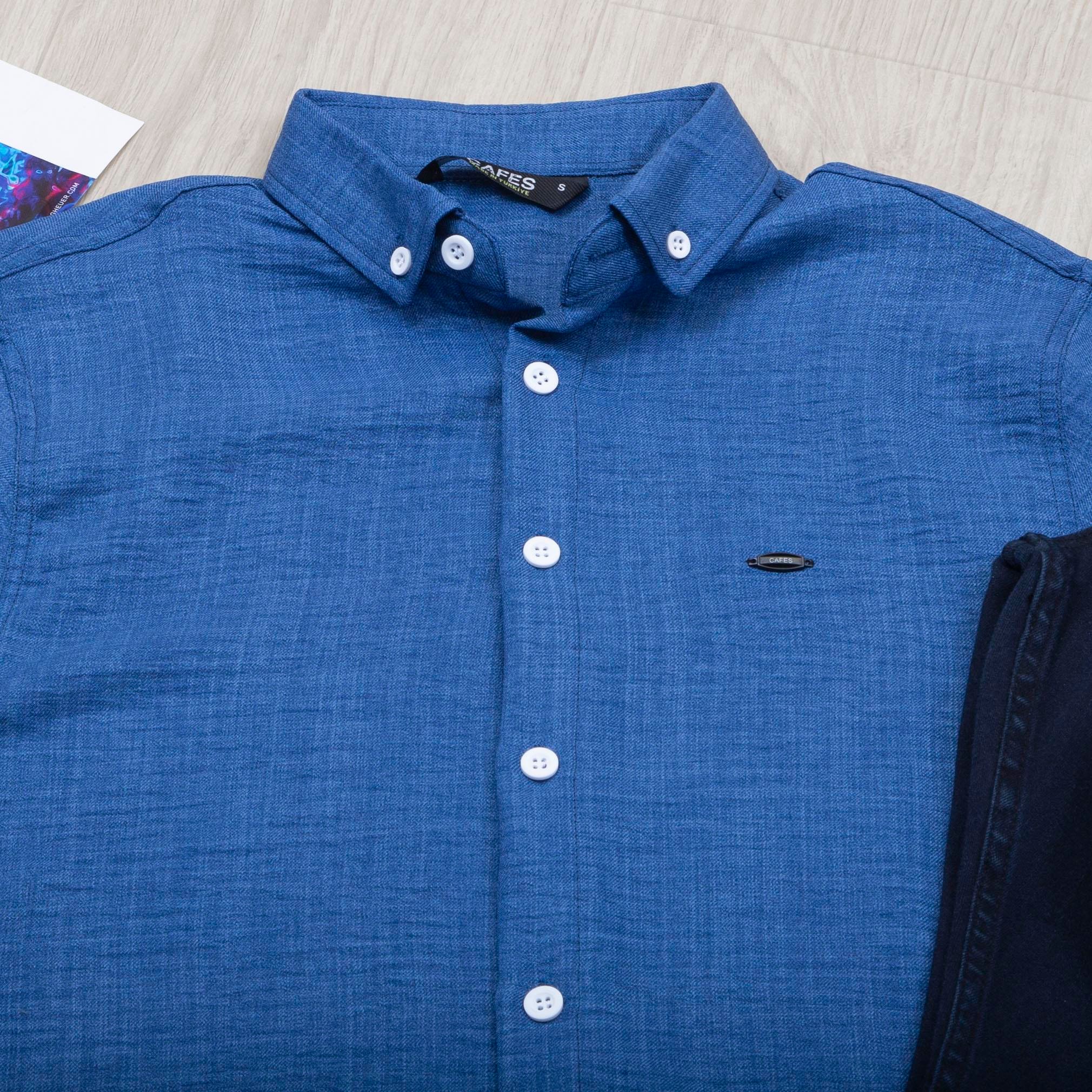 Mavi Gömlek Pantolon Ayakkabı Kombin