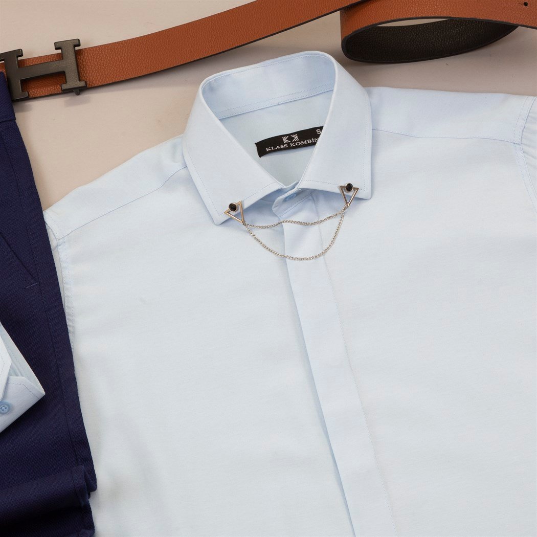 Mavi Gömlek Parlament Pantolon Ayakkabı Kombin